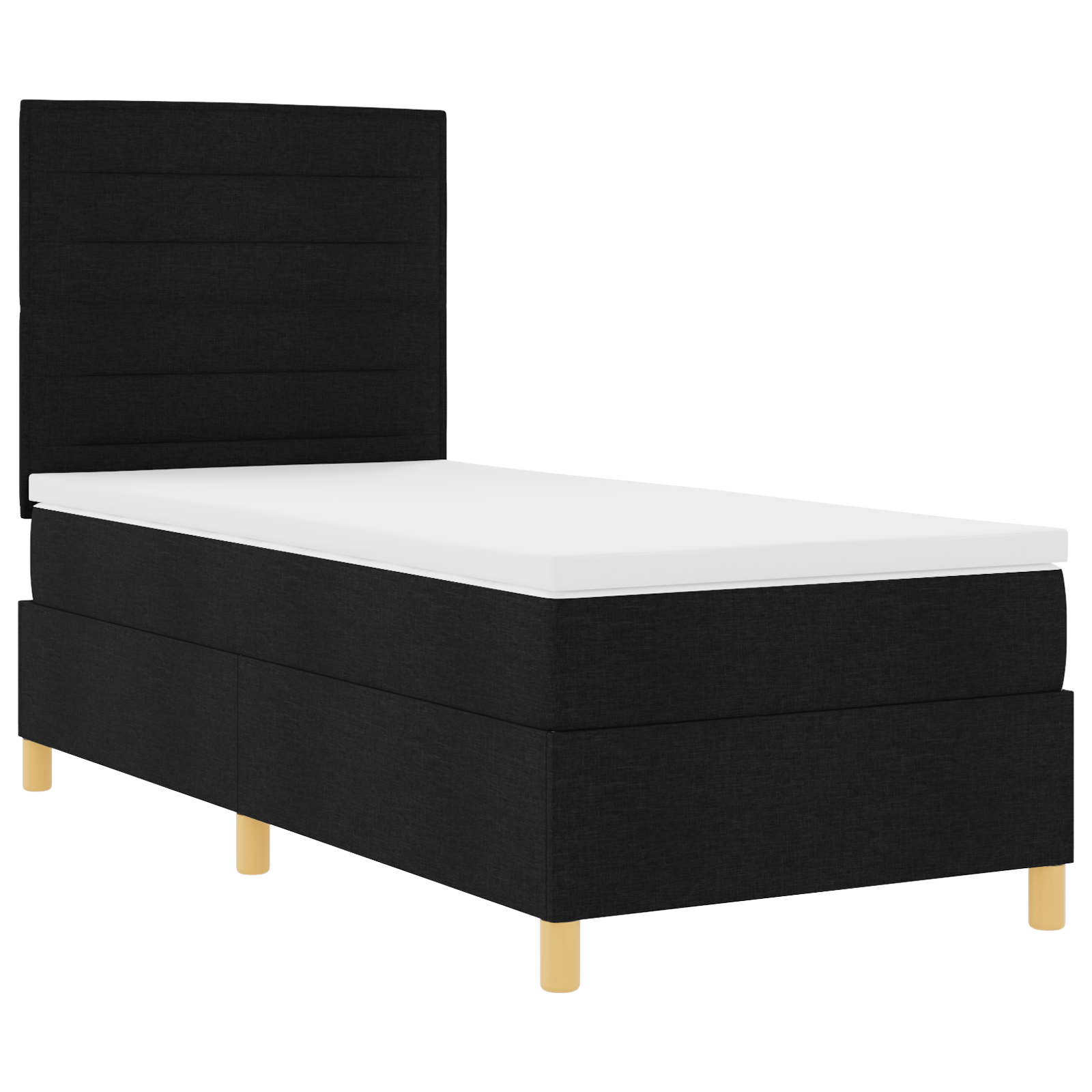 Alyvos paminkštinimo lova su čiužiniu juoda 100x200 cm audinys - Image 6