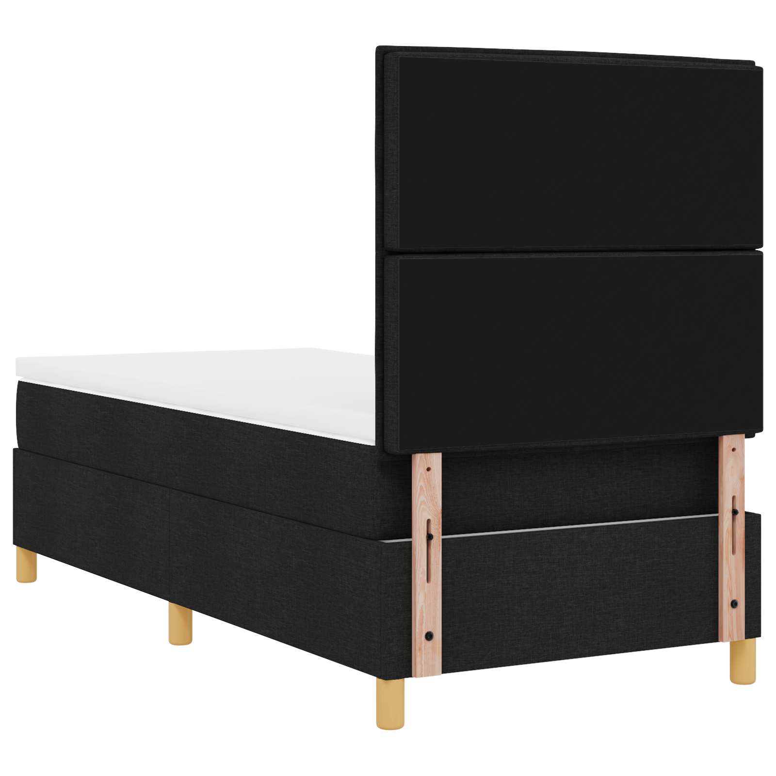 Alyvos paminkštinimo lova su čiužiniu juoda 100x200 cm audinys - Image 10