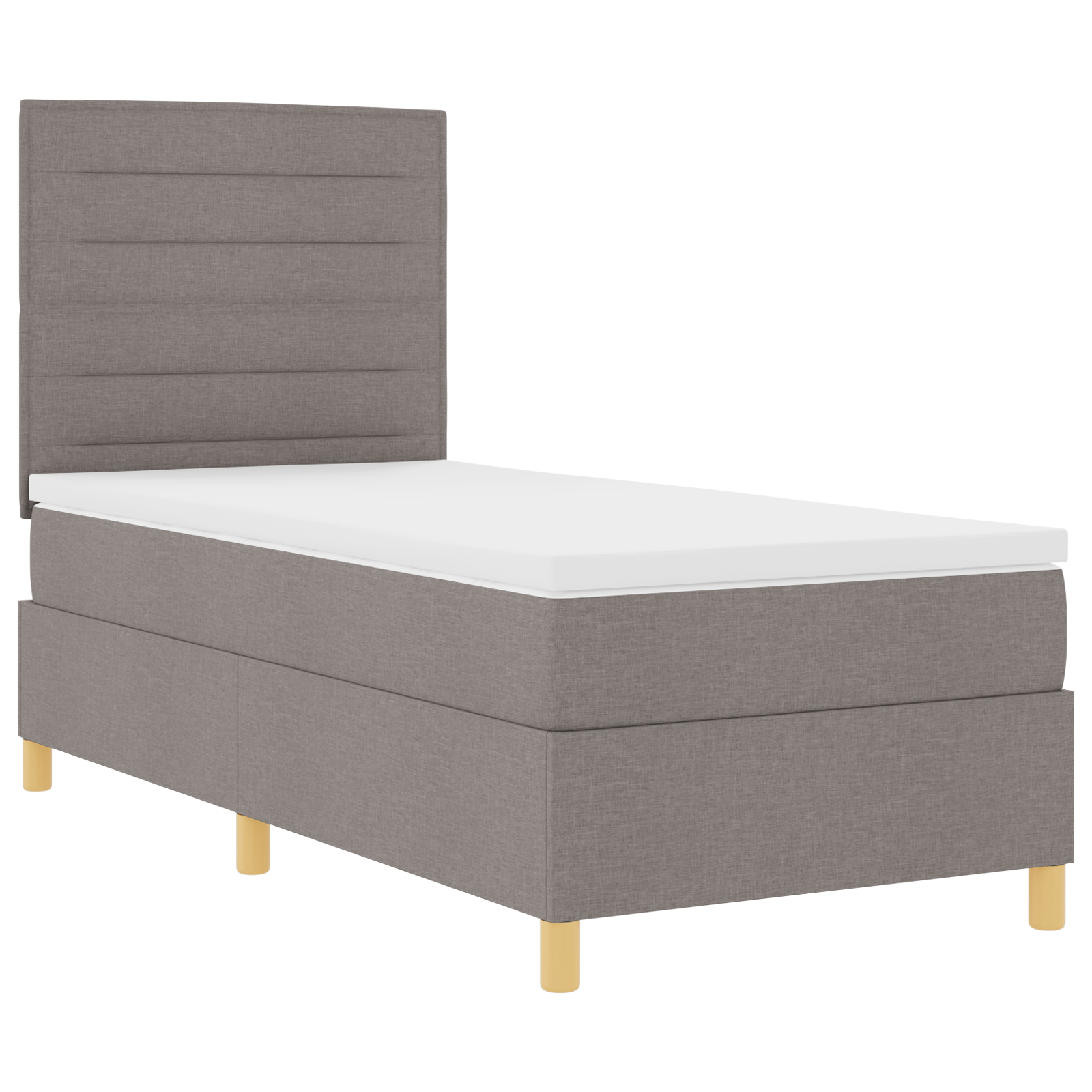 dėžutės spyruoklinė lova su čiužiniu taupe 100x200 cm audinys - Image 6