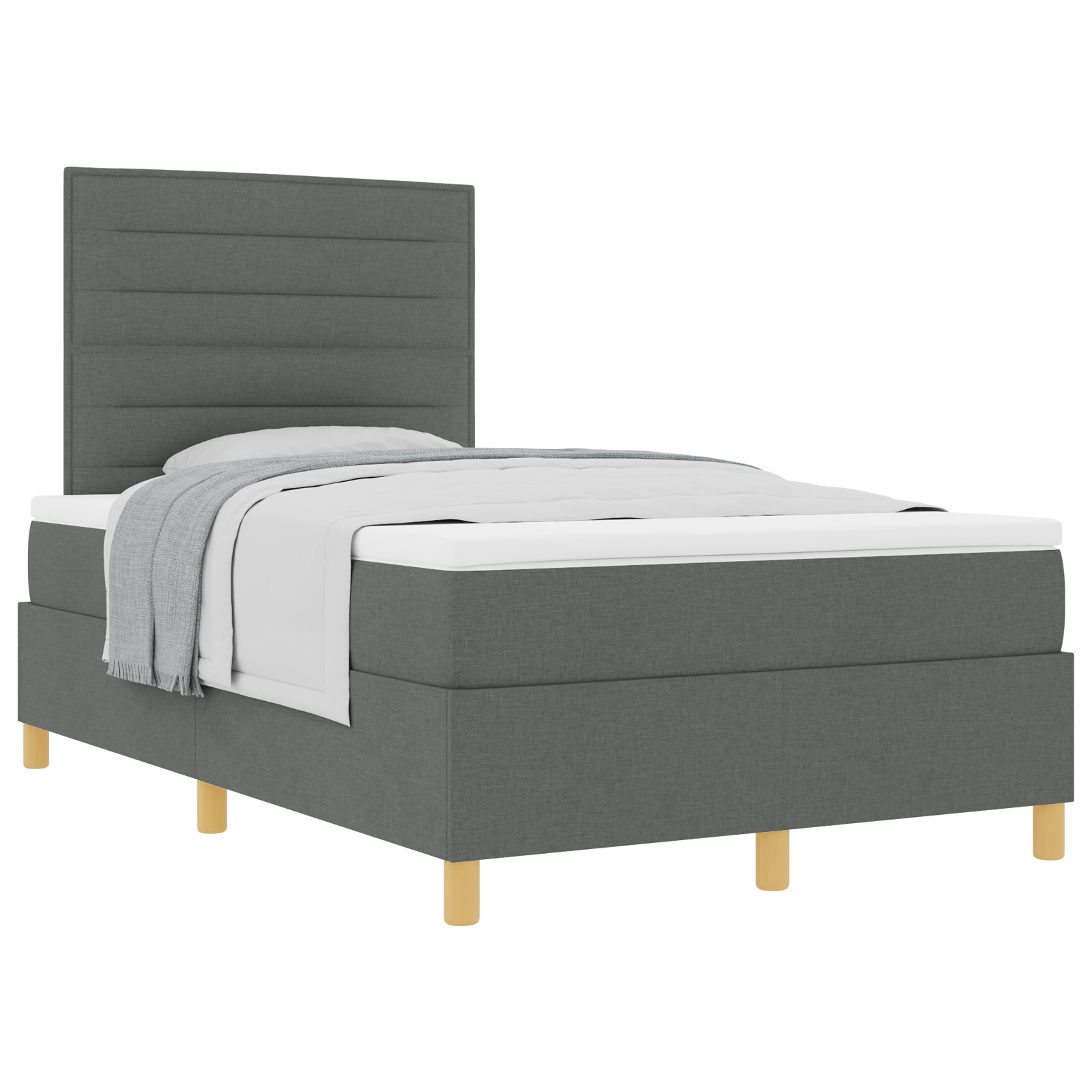 Thumbnail - vidaXL Boxspringbett mit Matratze Dunkelgrau Klein Doppel Stoff