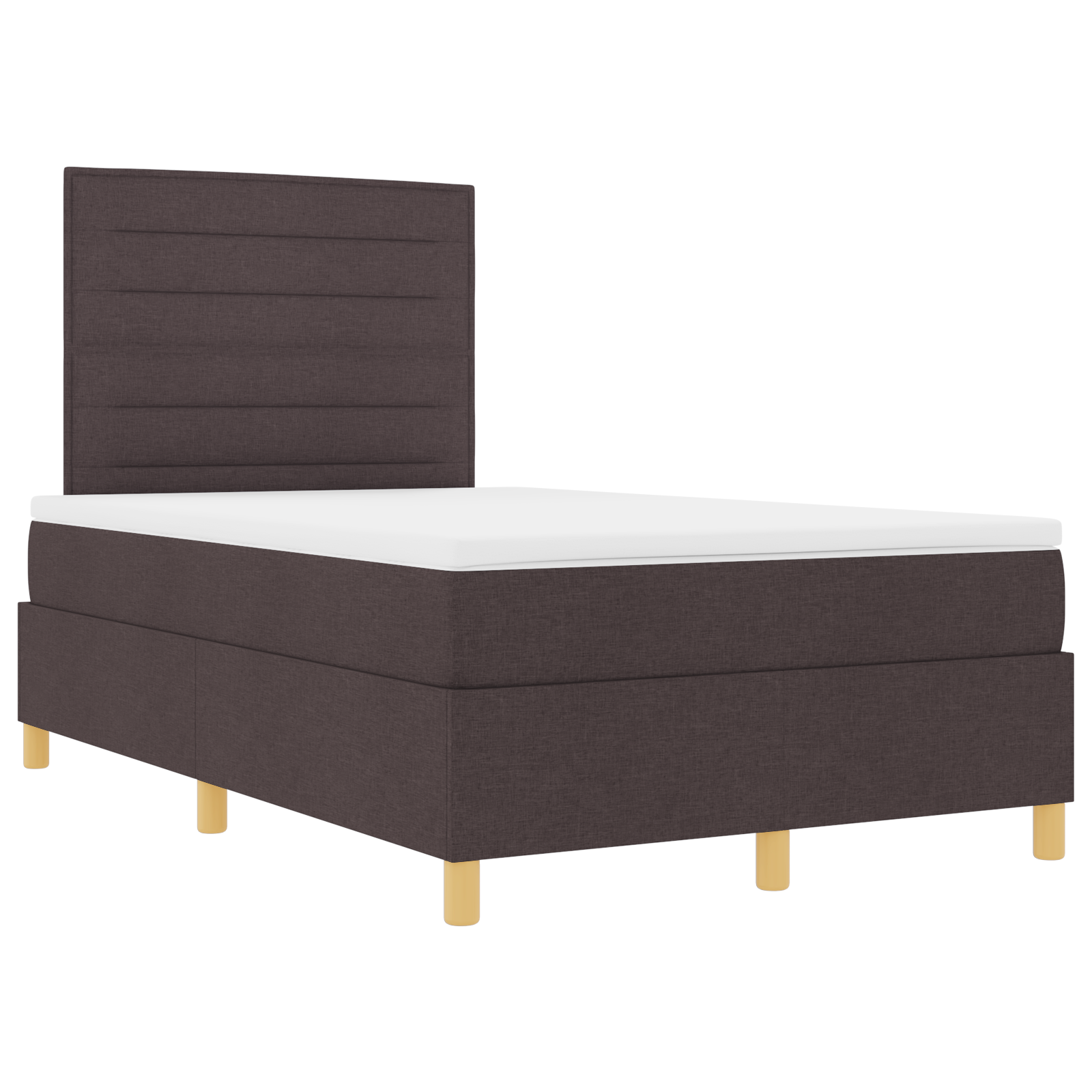 Boxspringbett mit Matratze dunkelbraun kleines Doppelstoff – Bild 6