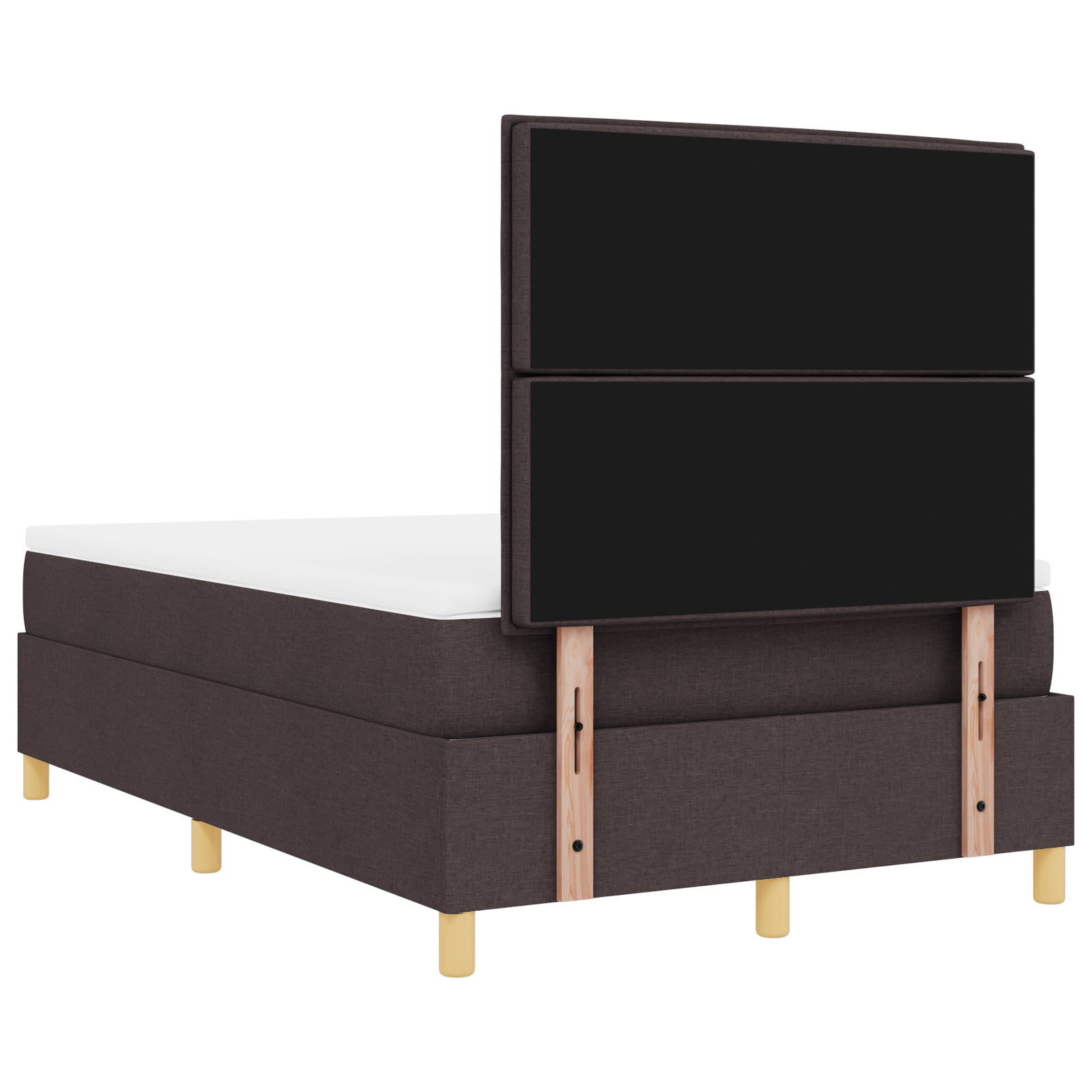 Boxspringbett mit Matratze dunkelbraun kleines Doppelstoff – Bild 10