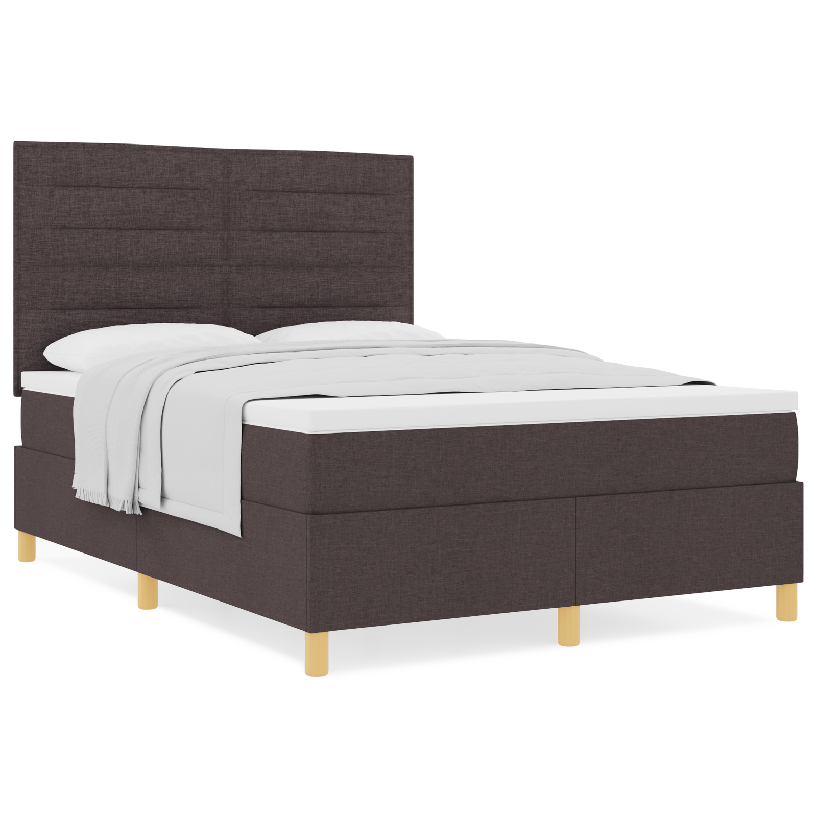 dėžutinis čiužinys su čiužiniu tamsiai rudas 140x190 cm Audinys - Image 4