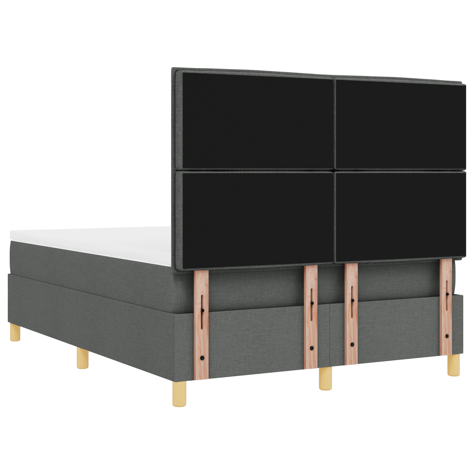 lova su čiužiniu tamsiai pilka 140x200 cm audinys - Image 10