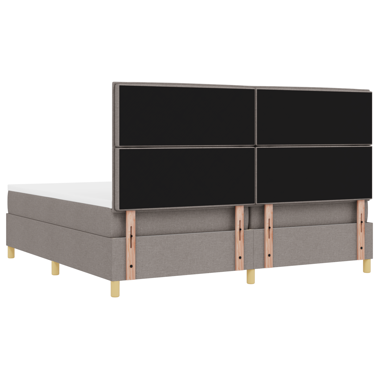 Kasti Kevad Voodi koos Mattressiga Pruunikashall 200x200 cm Kangas - Image 10