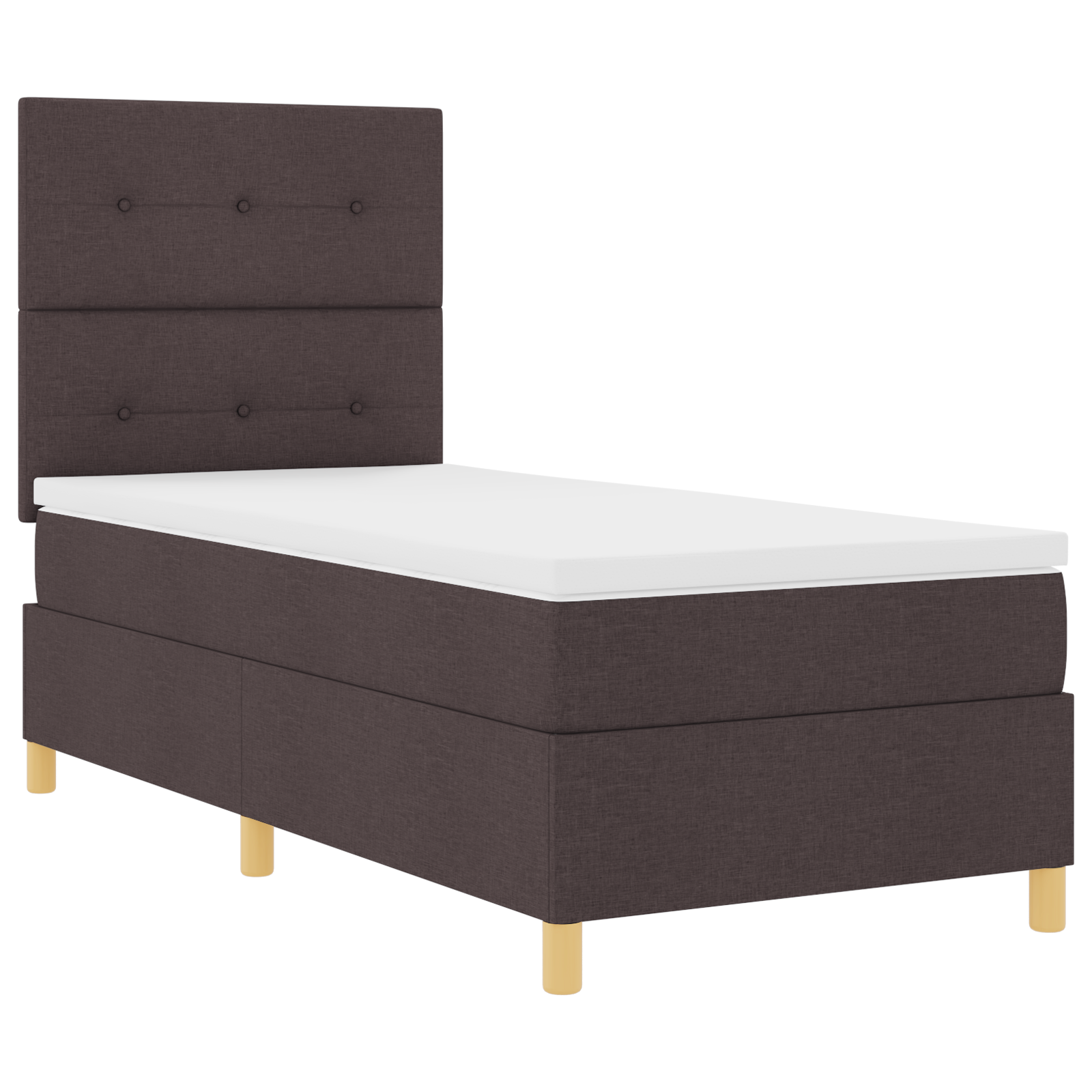 Dėžės Spyruoklinė Lova su Čiužiniu Tamsiai Ruda 80x200 cm Audinys - Image 6