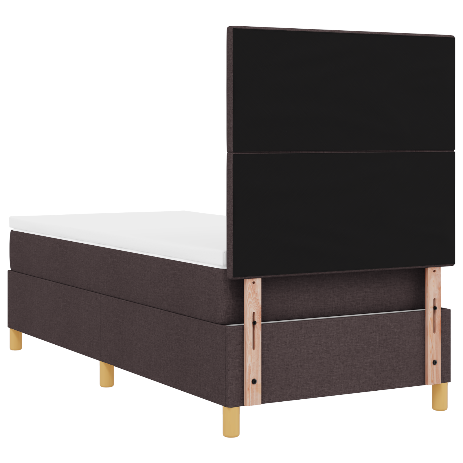 Dėžės Spyruoklinė Lova su Čiužiniu Tamsiai Ruda 80x200 cm Audinys - Image 10