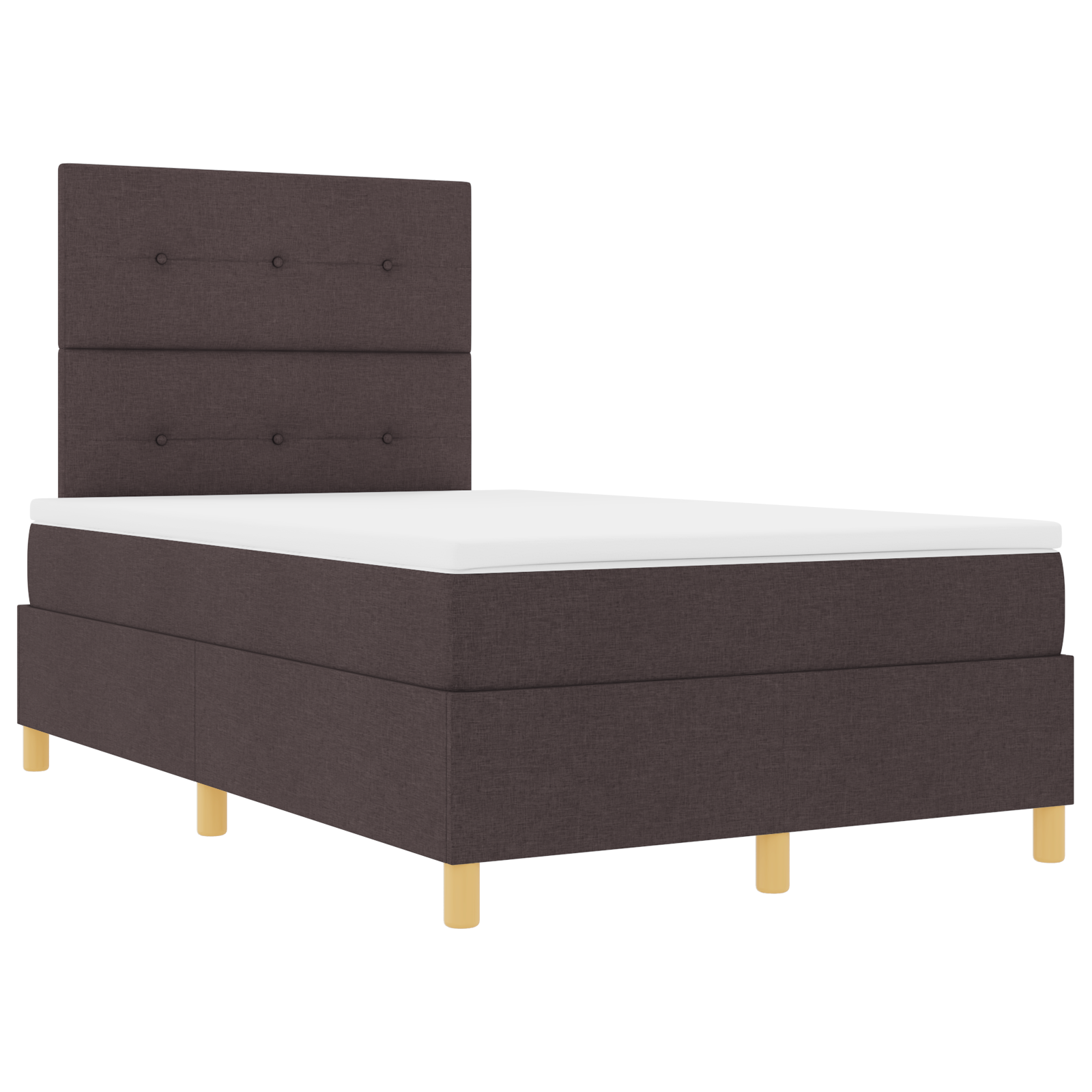 Boxspringbett mit Matratze Dunkelbraun Kleines Doppelbett Stoff – Bild 6