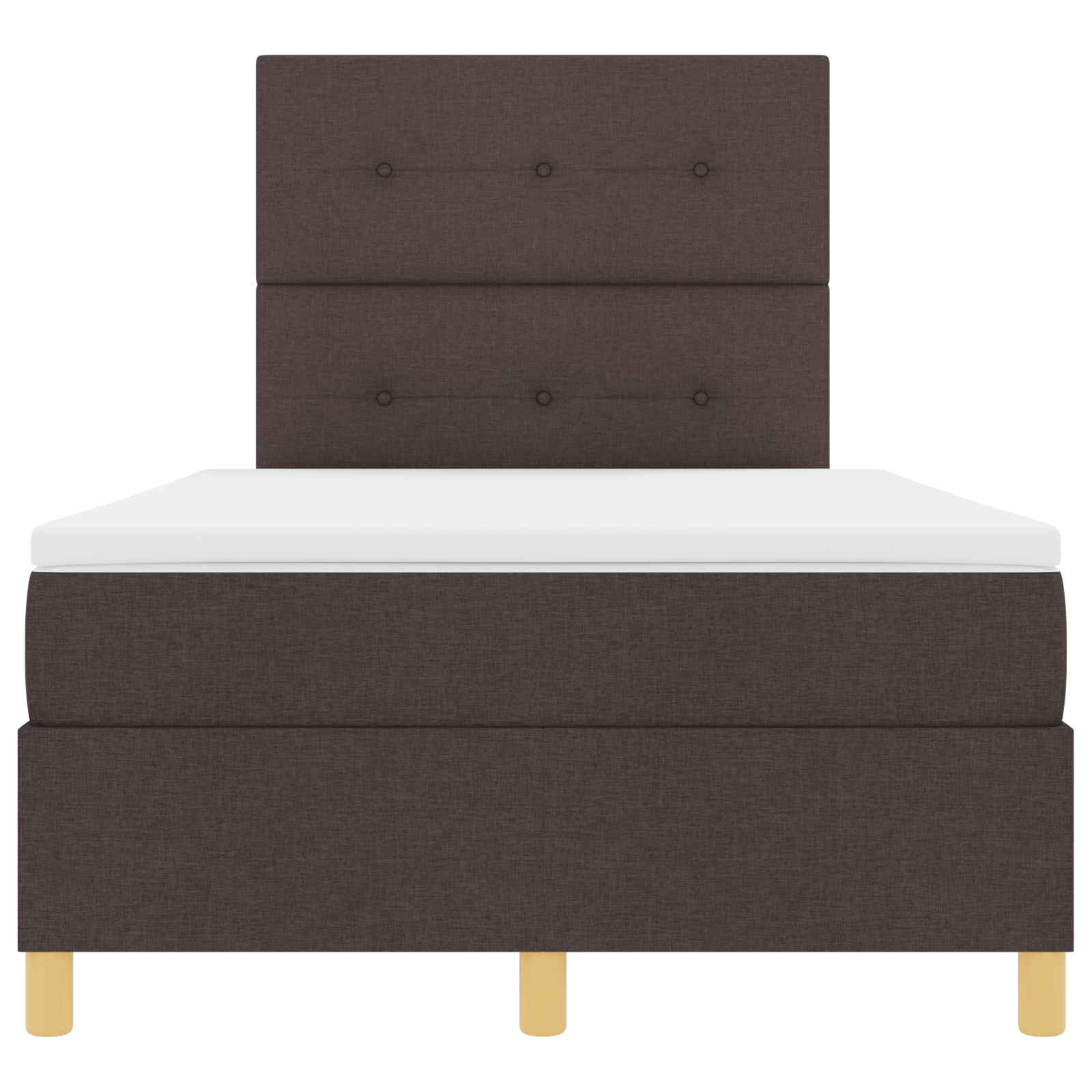 Boxspringbett mit Matratze Dunkelbraun Kleines Doppelbett Stoff – Bild 8