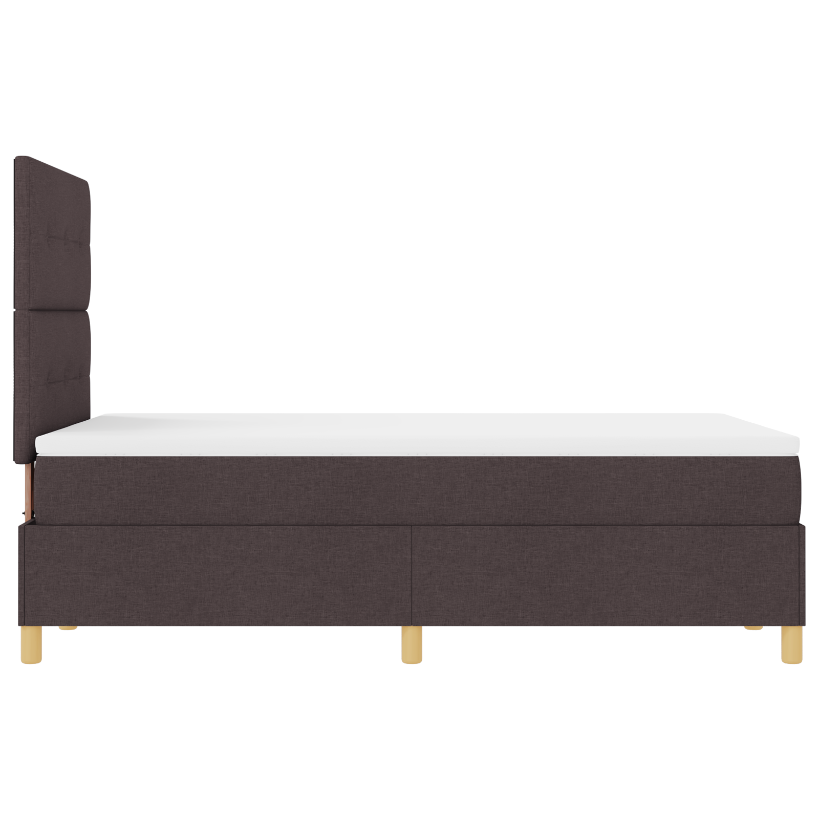 Boxspringbett mit Matratze Dunkelbraun Kleines Doppelbett Stoff – Bild 9