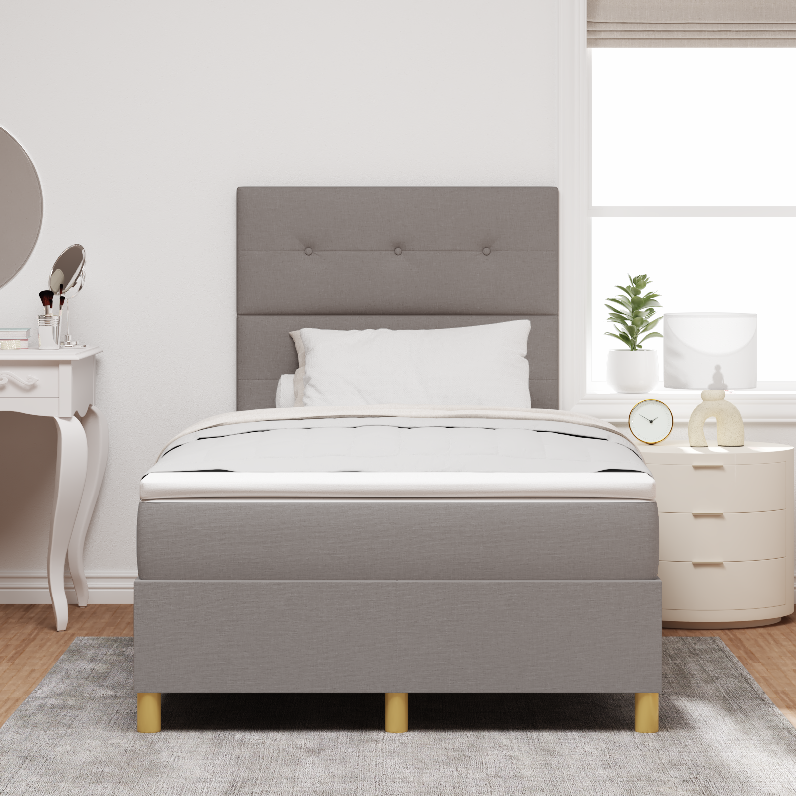 Dėžės spyruoklės lova su čiužiniu taupe 120x200 cm - Image 5