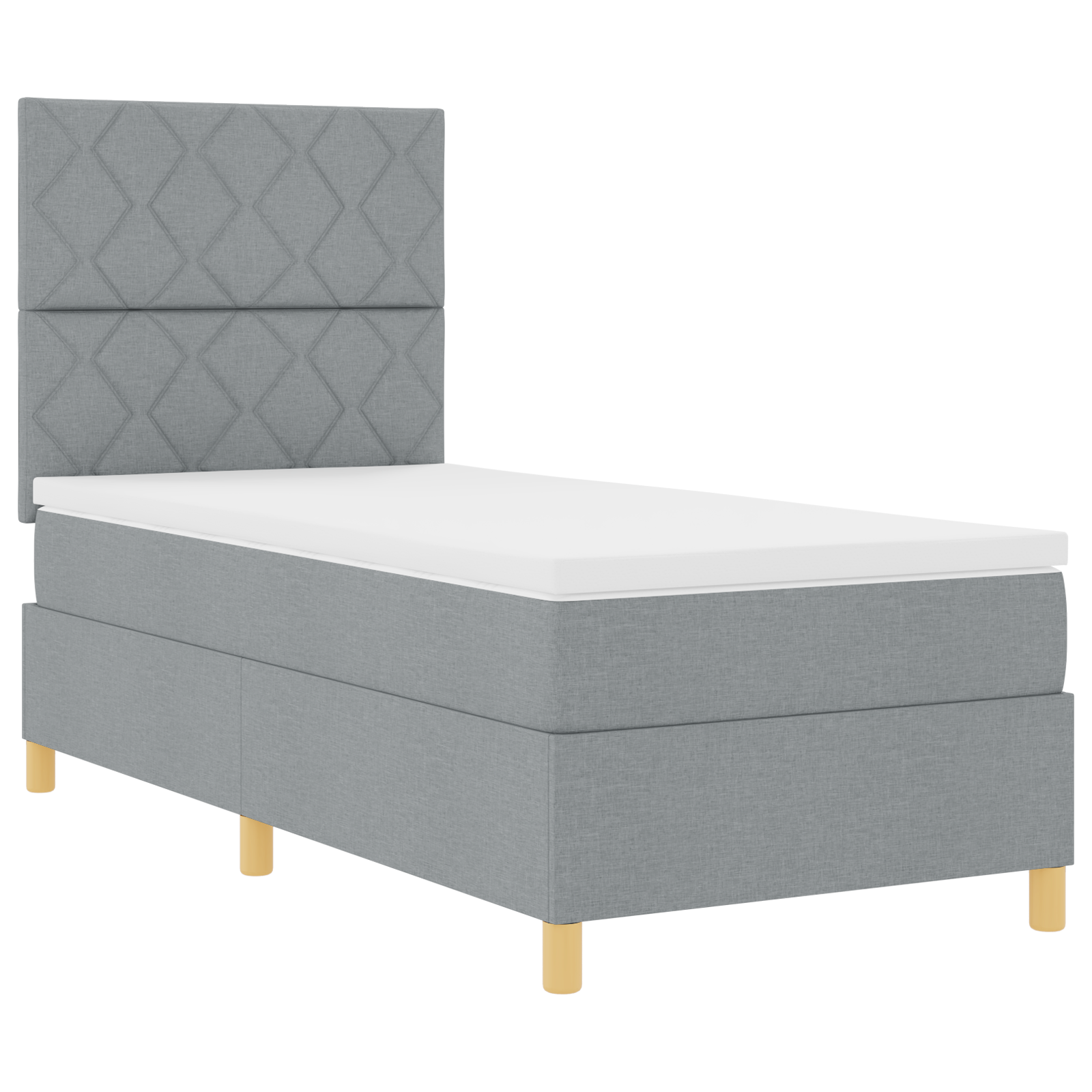 Box Spring lova su čiužiniu Šviesiai pilka 90x200 cm Audinys - Image 6