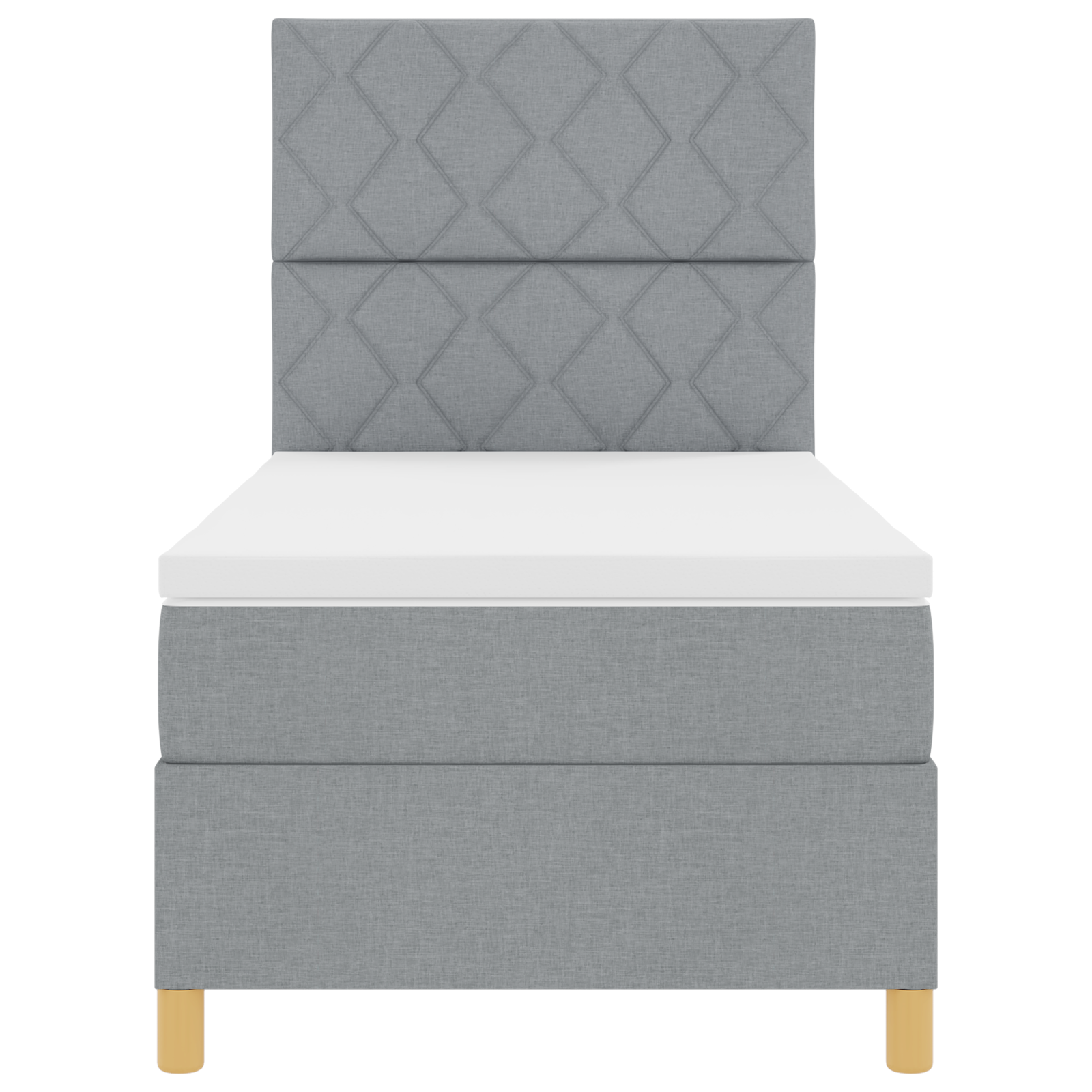 Box Spring lova su čiužiniu Šviesiai pilka 90x200 cm Audinys - Image 8