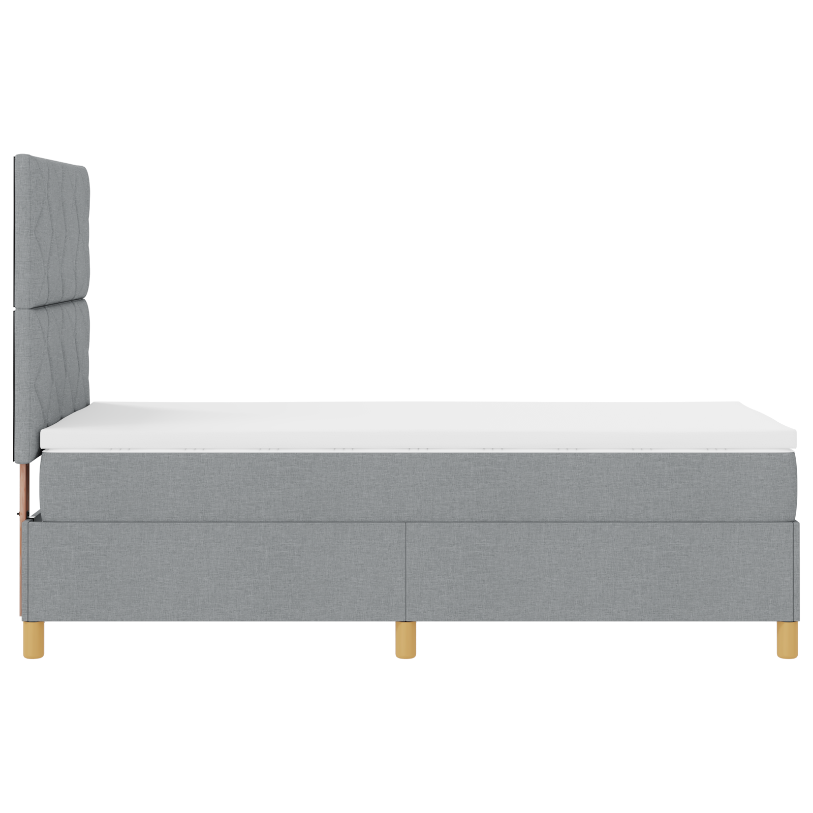 Box Spring lova su čiužiniu Šviesiai pilka 90x200 cm Audinys - Image 9