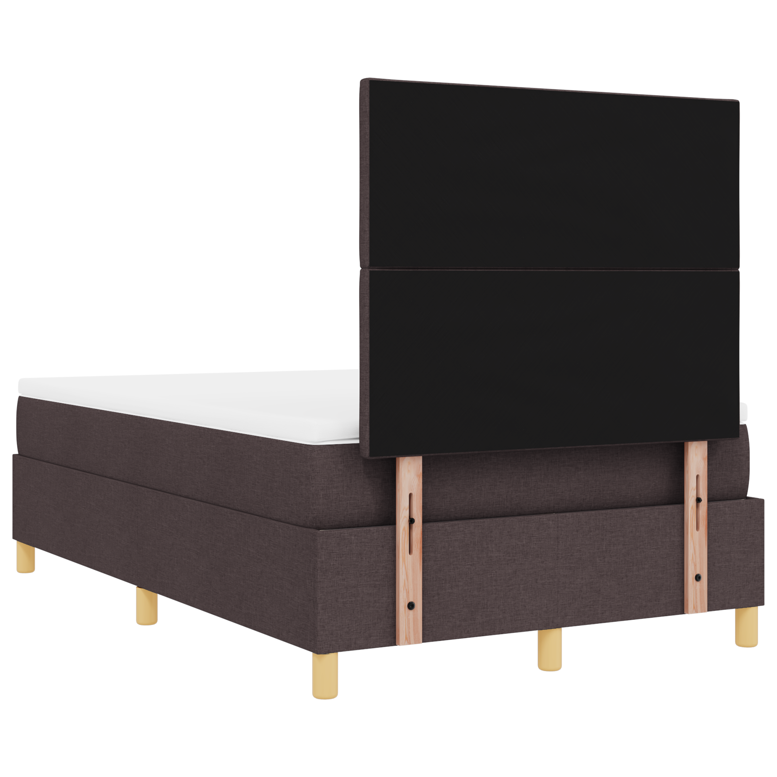 Boxspringbett mit Matratze Dunkelbraun kleines Doppel Stoff – Bild 10