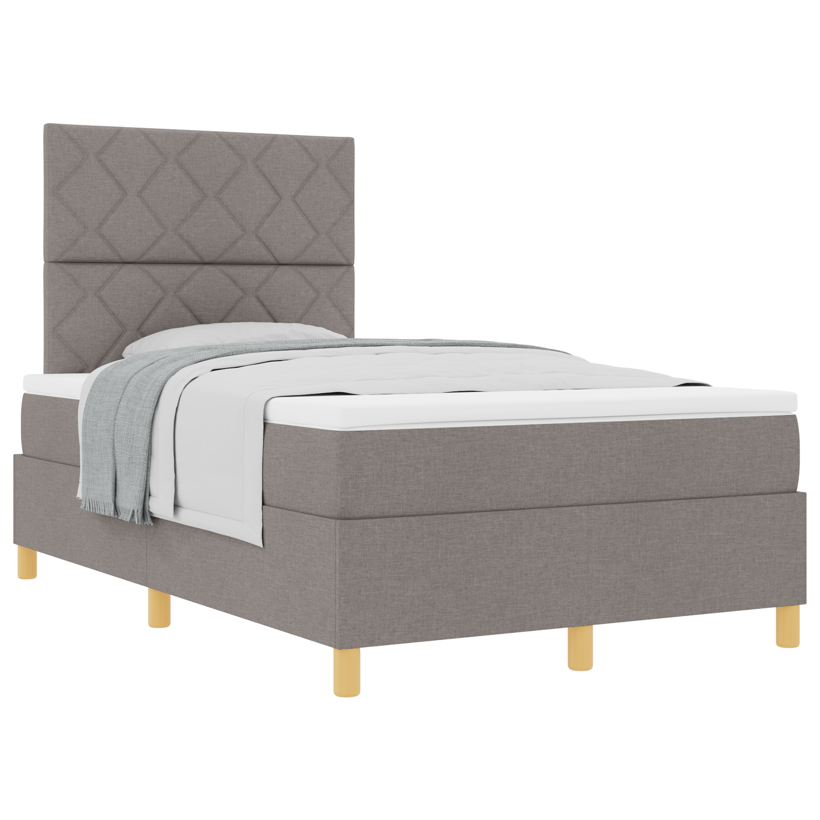Thumbnail - vidaXL Boxspringbett mit Matratze Taupe Kleines Doppelbett Stoff