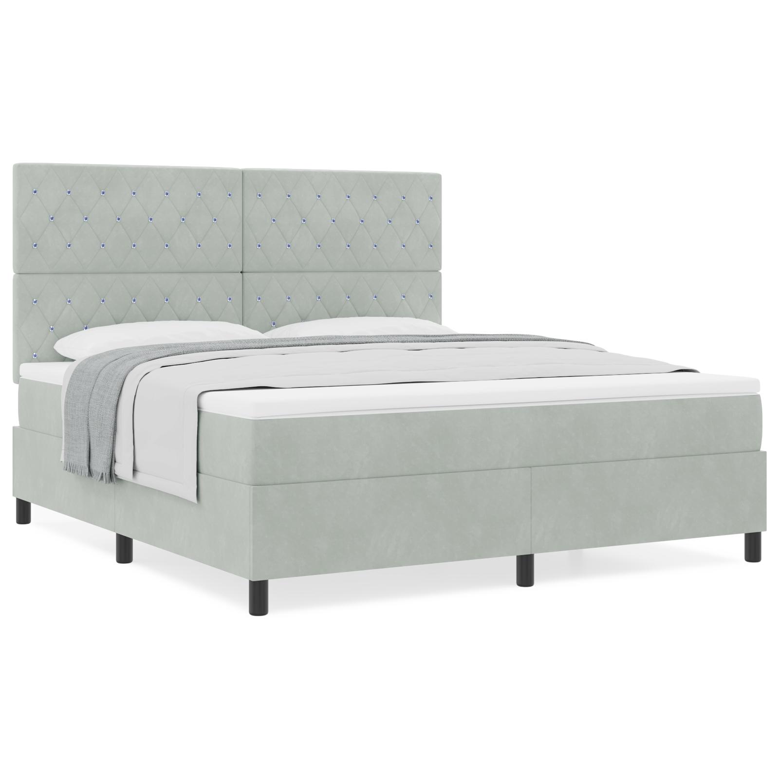 Čiužinio lova su čiužiniu Šviesiai pilka Super King Aksomas - Image 4