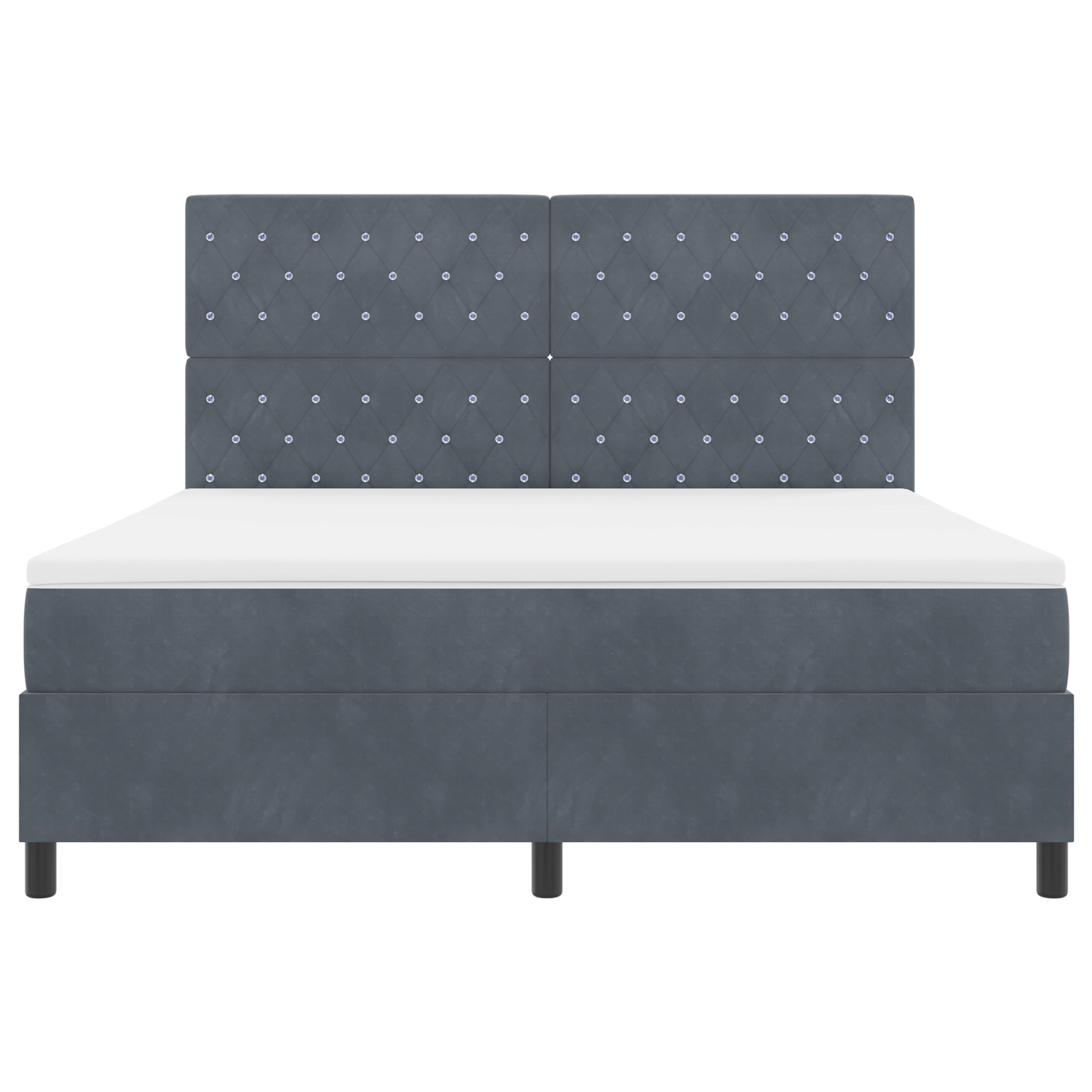 Box Spring Lova su Čiužiniu Tamsiai Pilka Super Karališka Aksominė - Image 8