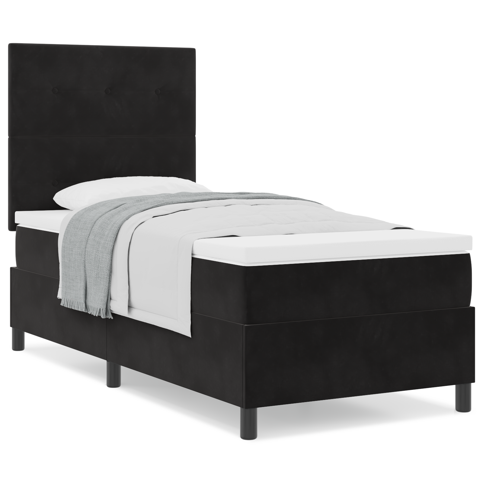 Pavasarinis lovos rėmas su čiužiniu juodas viengulis aksomas - Image 4