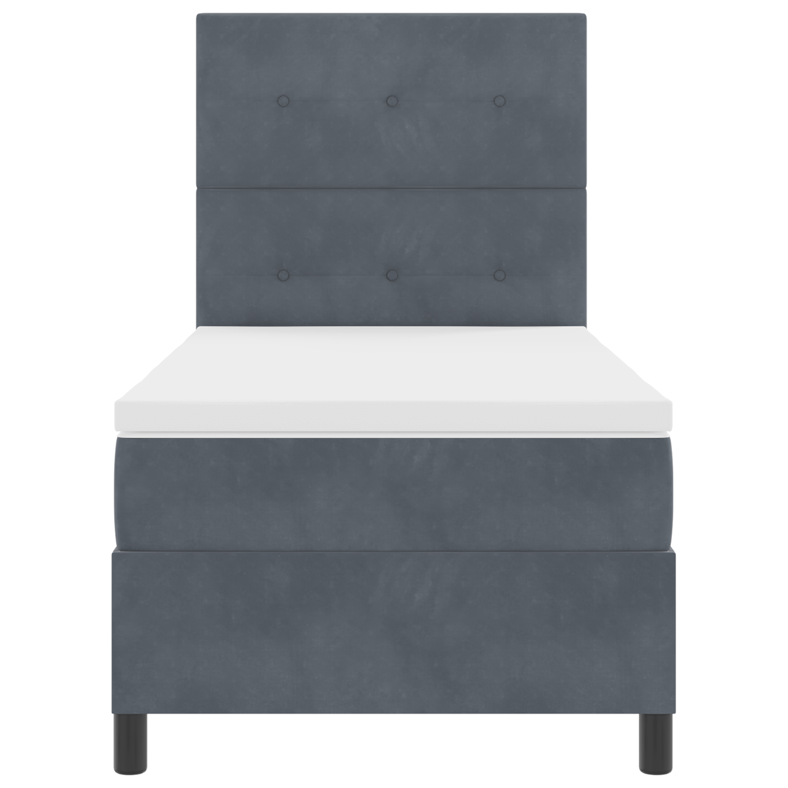 Lova su čiužiniu tamsiai pilka 100x200 cm Aksomas - Image 8