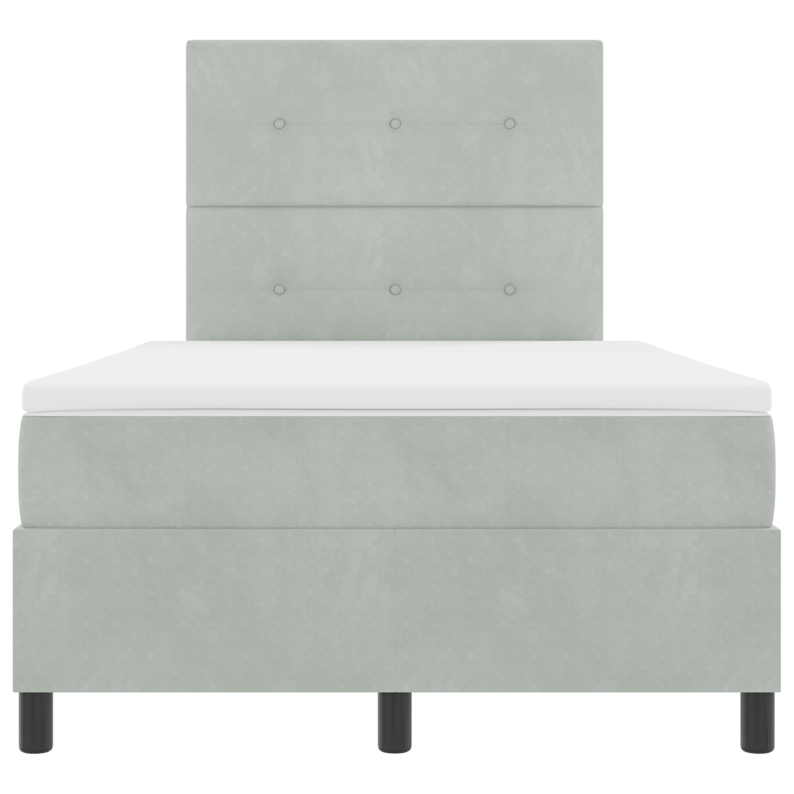 Lova su čiužiniu Šviesiai pilka 120x200 cm Aksomas - Image 8