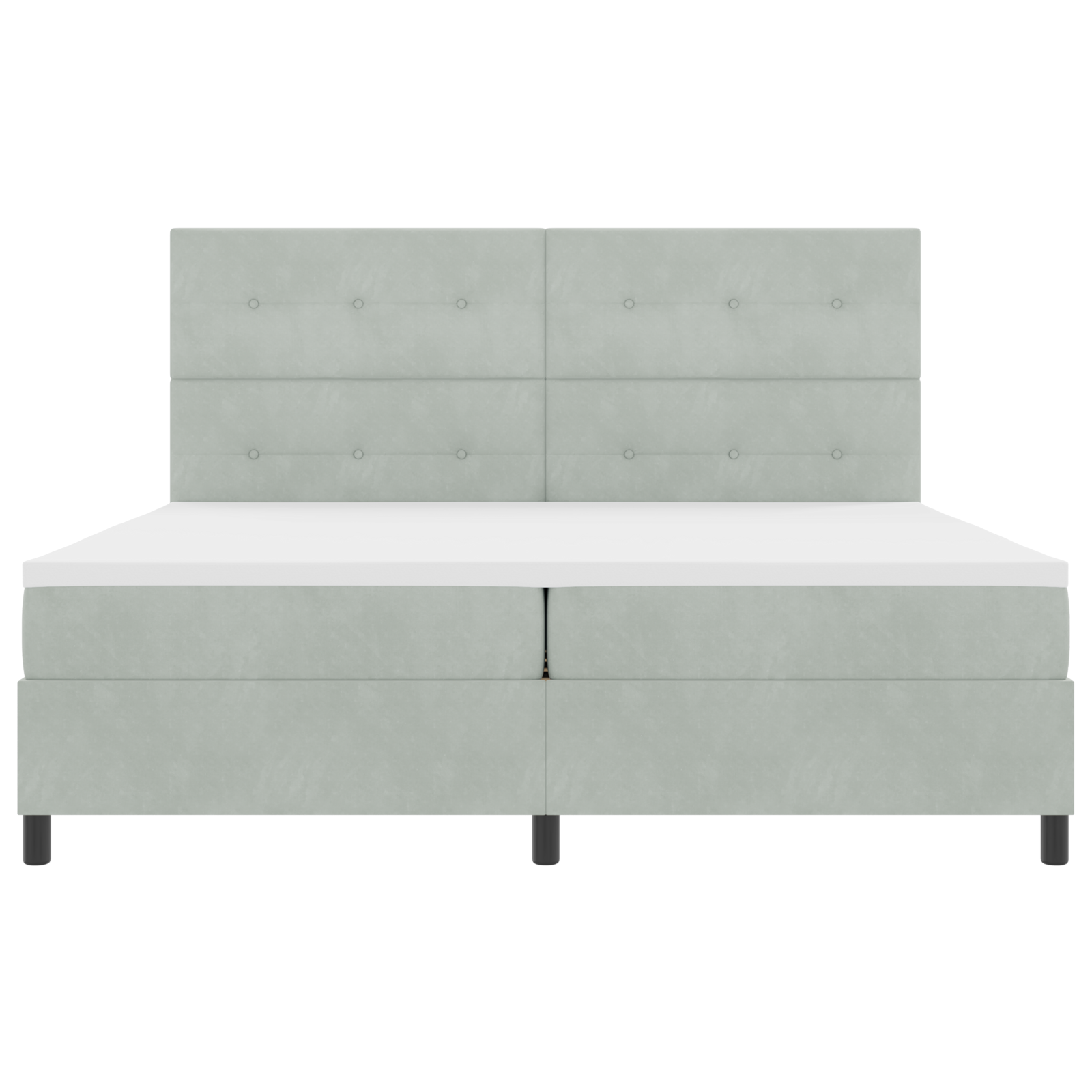 Lovos pagrindas su čiužiniu Šviesiai pilka 200x200 cm Aksomas - Image 8