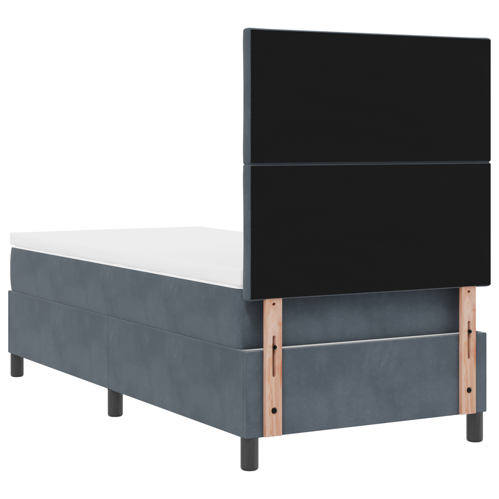 Čiužinys su lovos pagrindu Tamsiai pilkas 90x200 cm Aksomas - Image 10