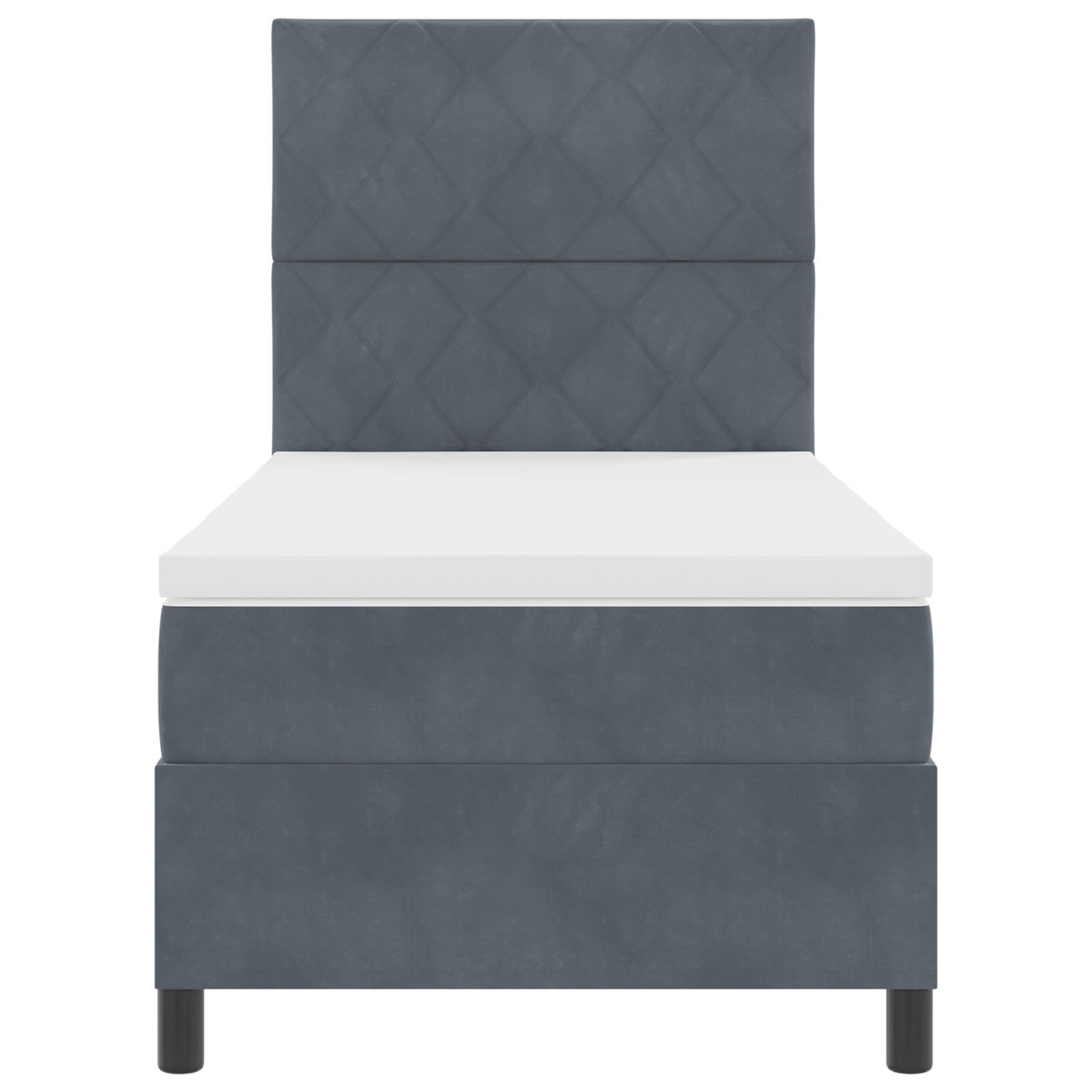 Lovos pavasaris su čiužiniu tamsiai pilkas 100x200 cm aksomas - Image 8