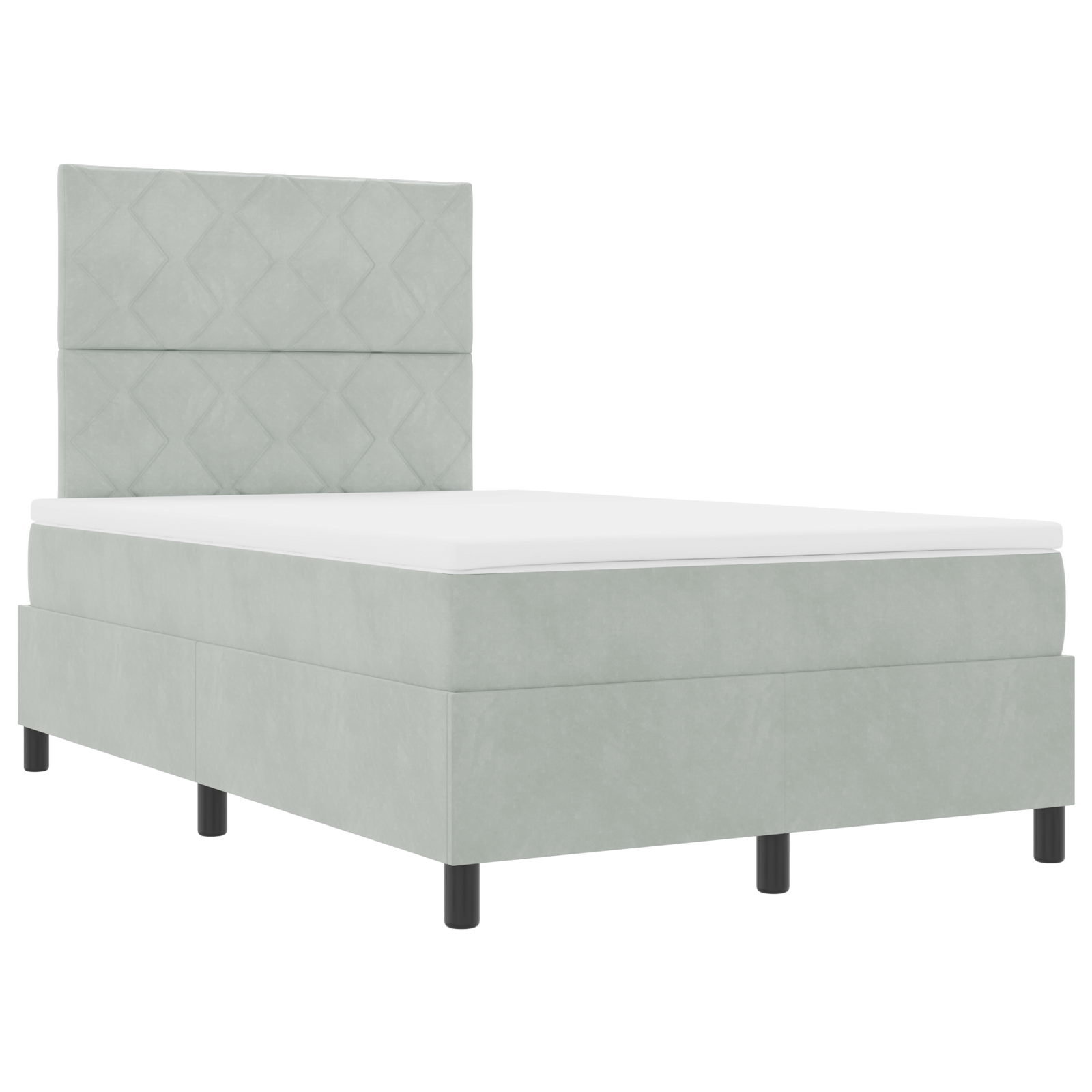 Čiužinys su lova Šviesiai pilka 120x200 cm Aksomas - Image 6