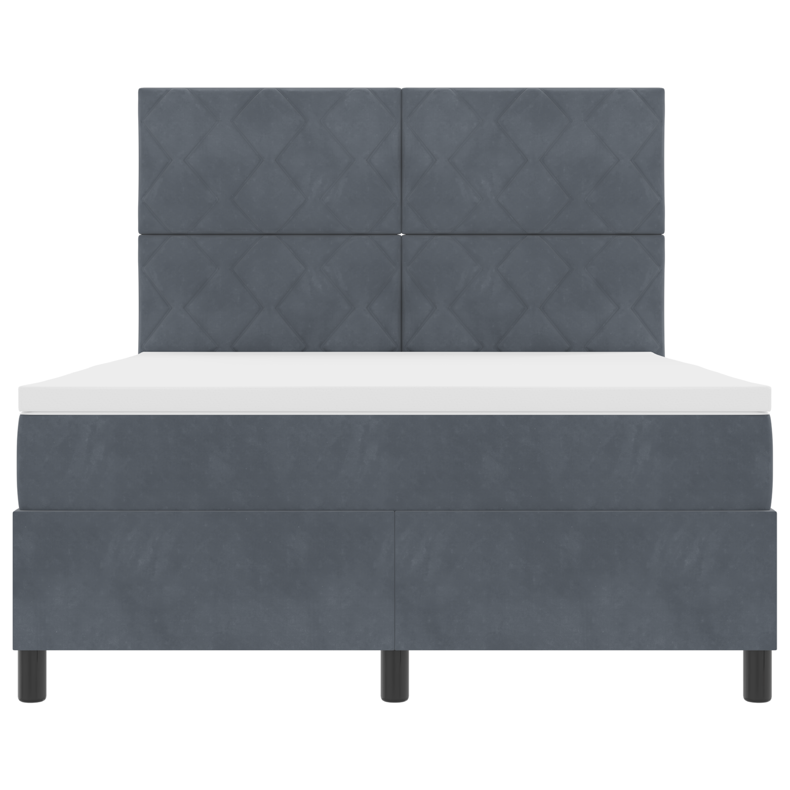 Čiužinio lova su čiužiniu Tamsiai pilka 140x200 cm Aksominė - Image 8