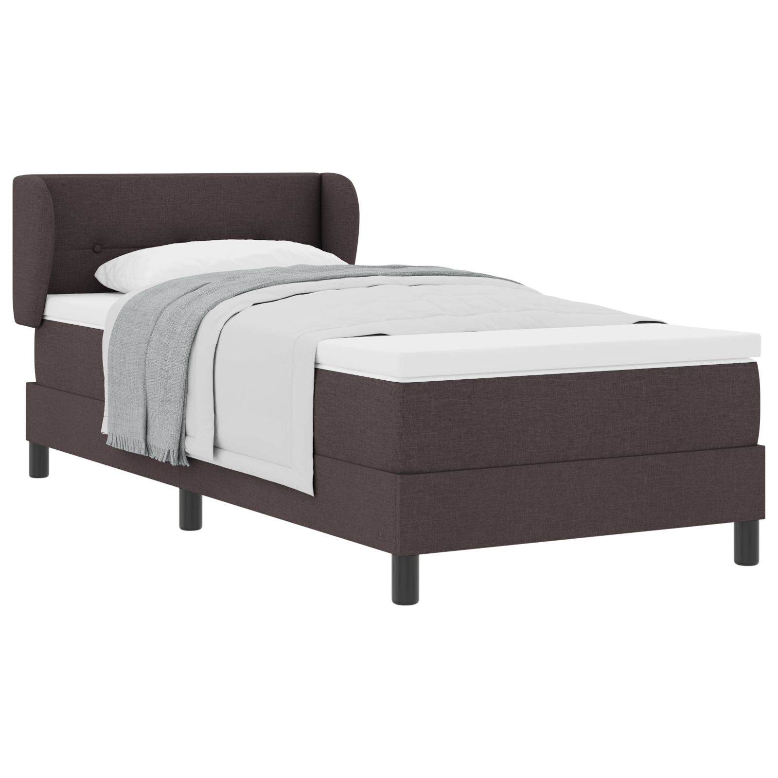 Thumbnail - vidaXL Boxspringbett mit Matratze Dunkelbraun 100x200 cm Stoff