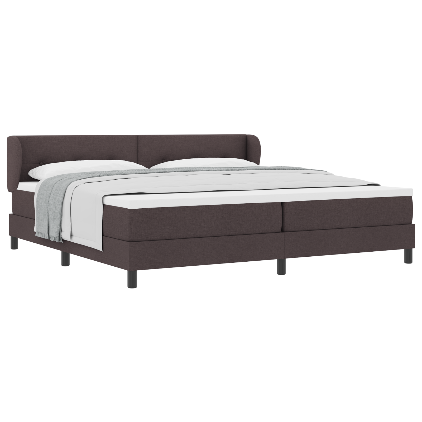 Thumbnail - vidaXL Boxspringbett mit Matratze Dunkelbraun 200x200 cm Stoff