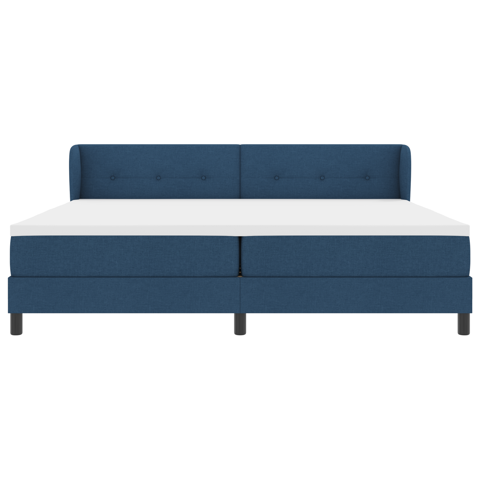 Box Spring Bed with Mattress Blue 200x200 cm Fabric - Image 7