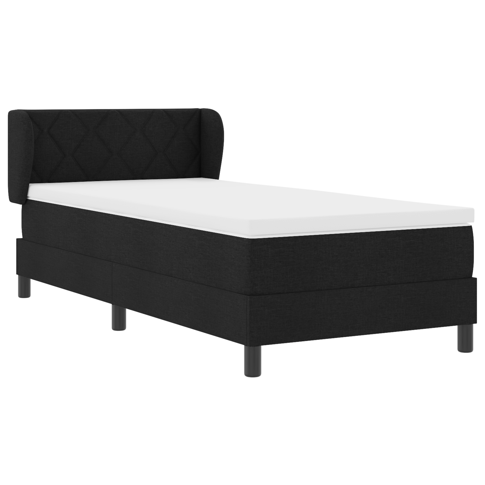 Box Spring Bed with Mattress Black 90x190 cm Fabric - Image 7