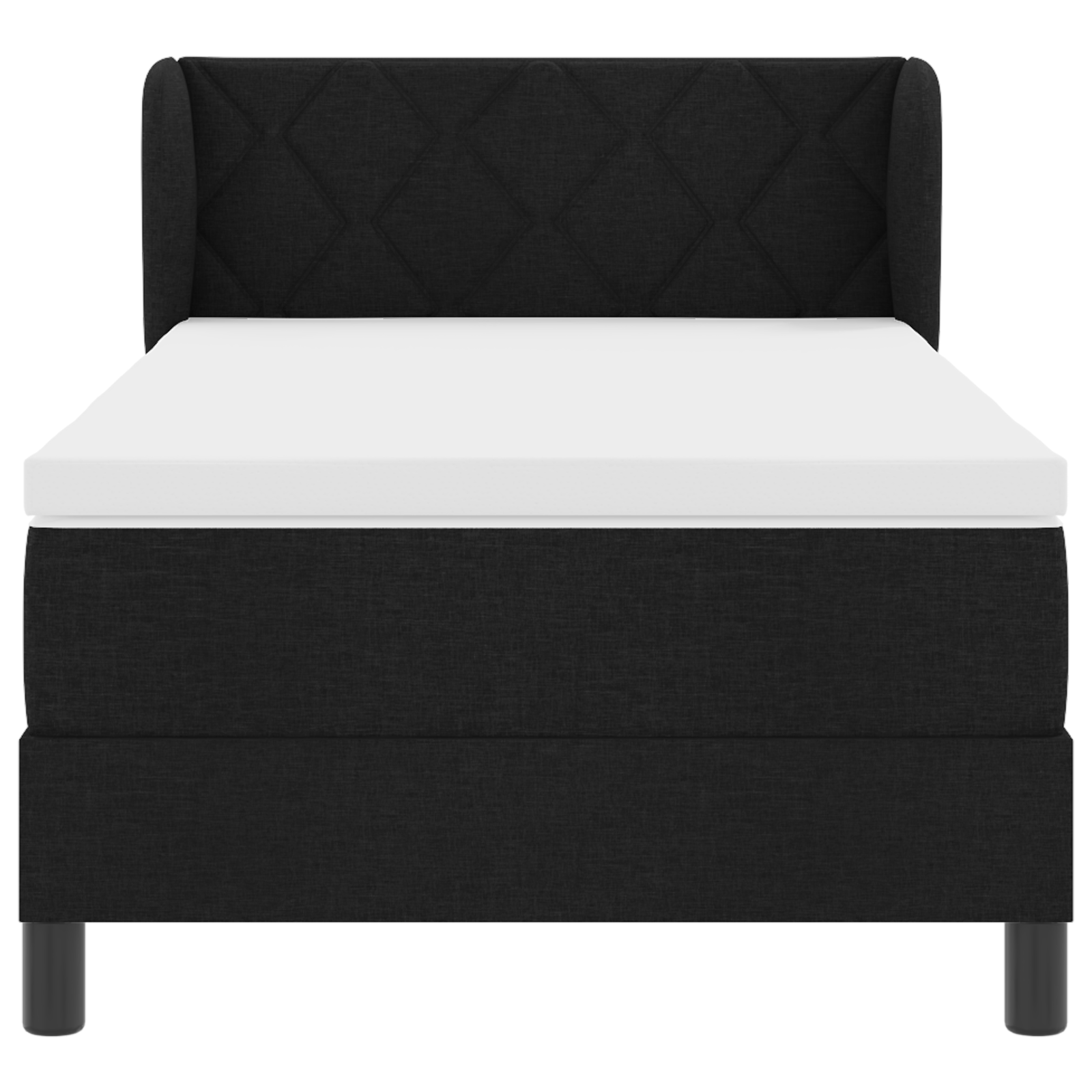 Box Spring Bed with Mattress Black 90x190 cm Fabric - Image 8