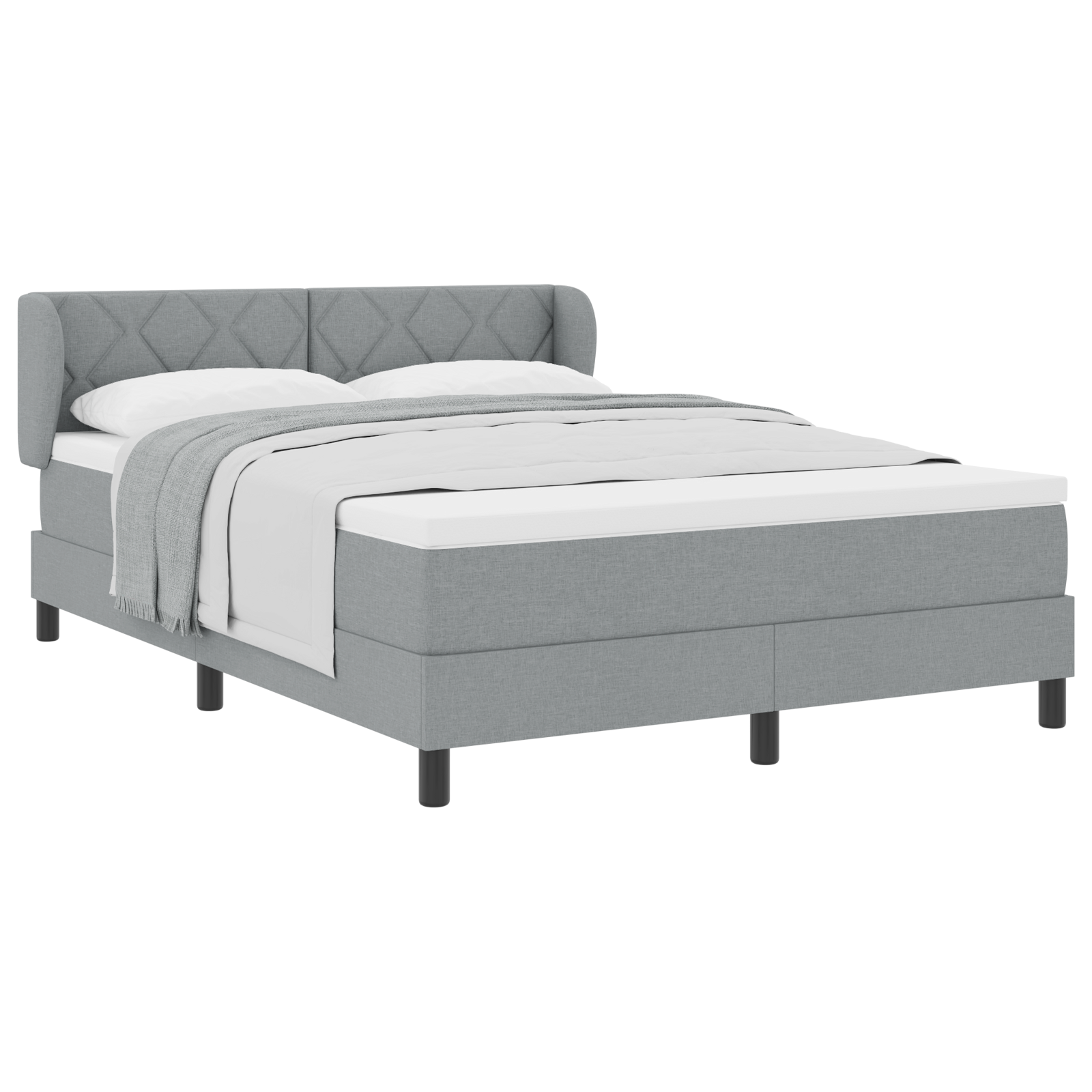 Thumbnail - vidaXL Boxspringbett mit Matratze Hellgrau 140x200 cm Stoff