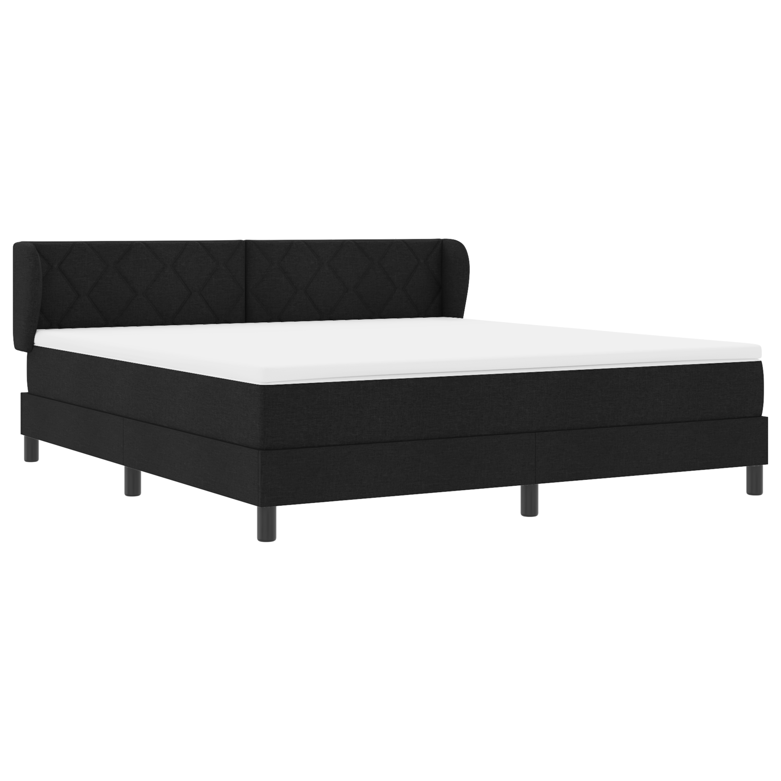 Box Spring Bed with Mattress Black 180x200 cm Fabric - Image 6