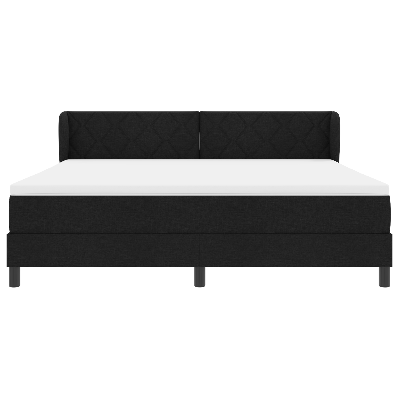 Box Spring Bed with Mattress Black 180x200 cm Fabric - Image 7