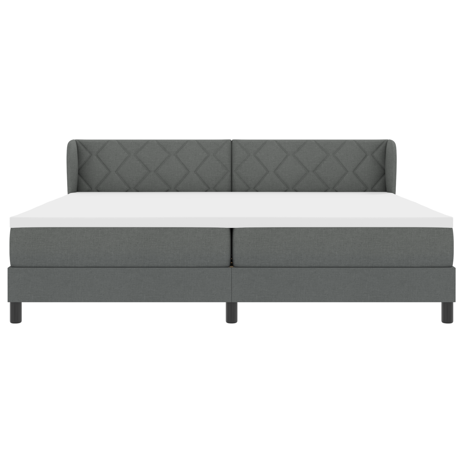 Box Spring Bed with Mattress in Dark Grey - 200x200 cm Fabric - Image 8