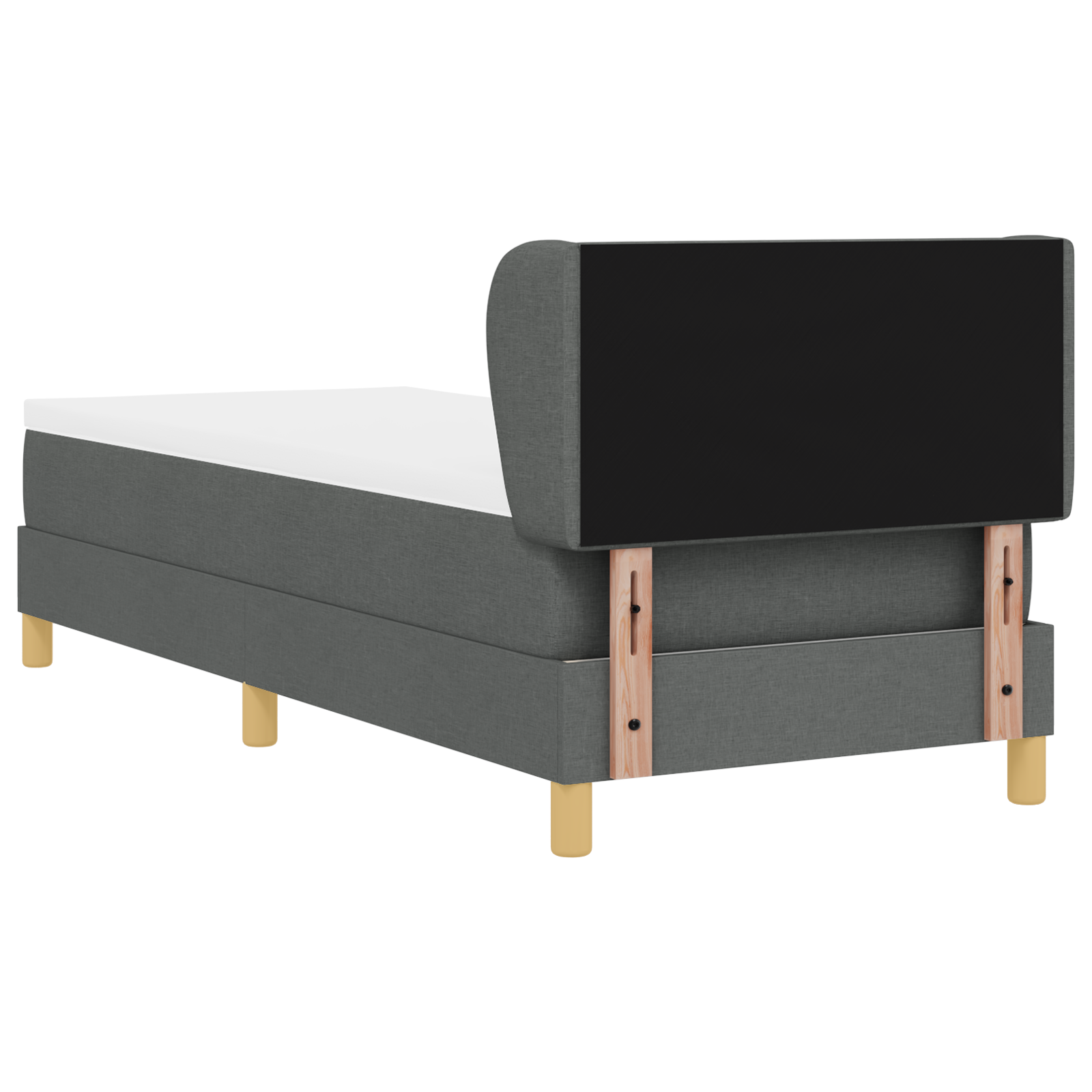 Box Spring Bed with Mattress in Dark Grey, 80x200 cm, Fabric - Image 10