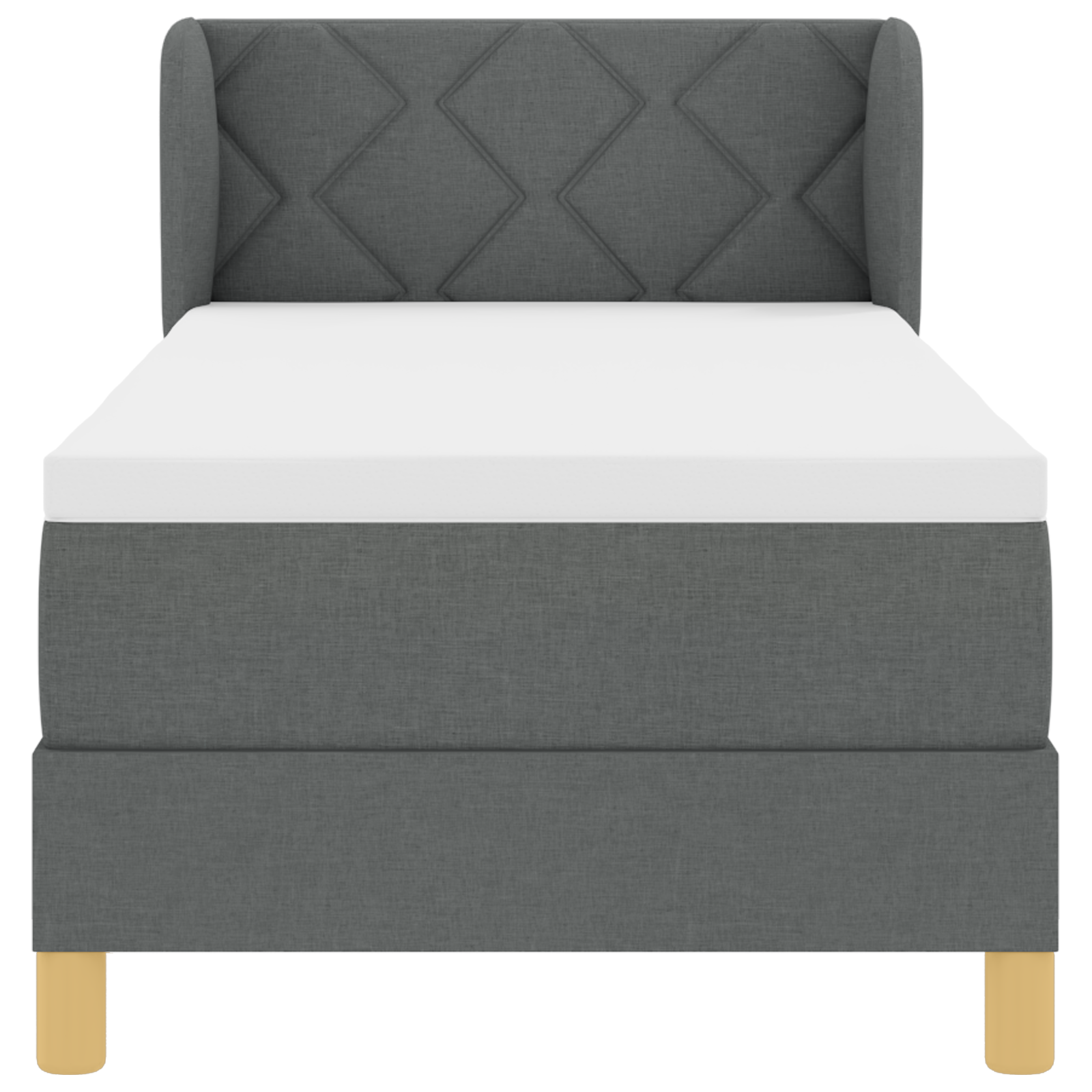 Box Spring Bed with Mattress in Dark Grey, 80x200 cm, Fabric - Image 8