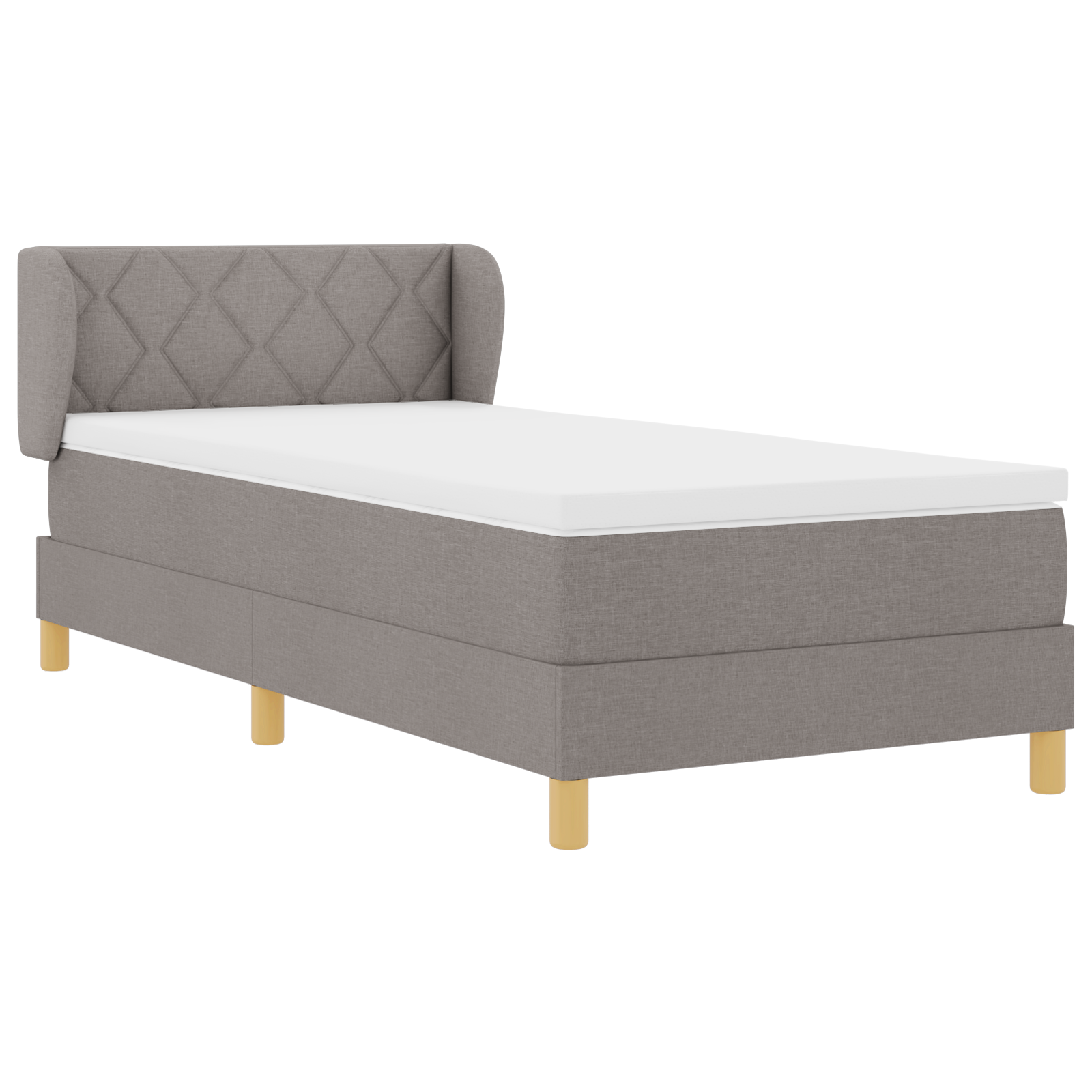 Box Spring Bed with Mattress Taupe 100x200 cm Fabric - Image 7