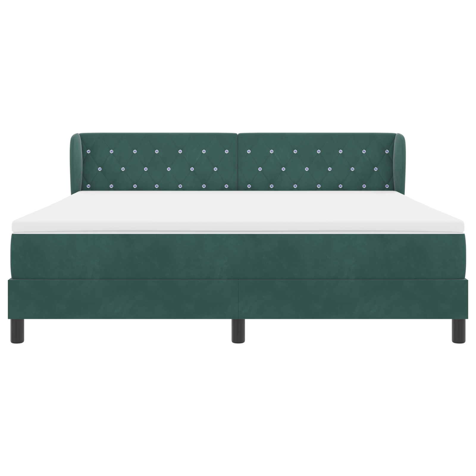 Box Spring Bed with Mattress - Dark Green, 180x200 cm, Velvet - Image 8