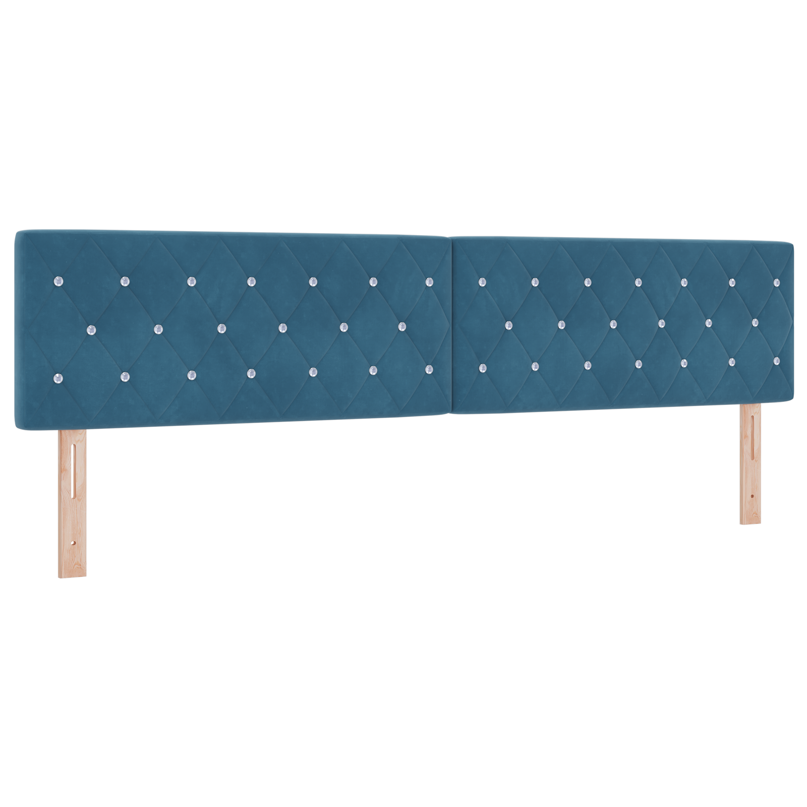 Čiužinys su lova tamsiai mėlynas 200x200 cm aksomas - Image 6