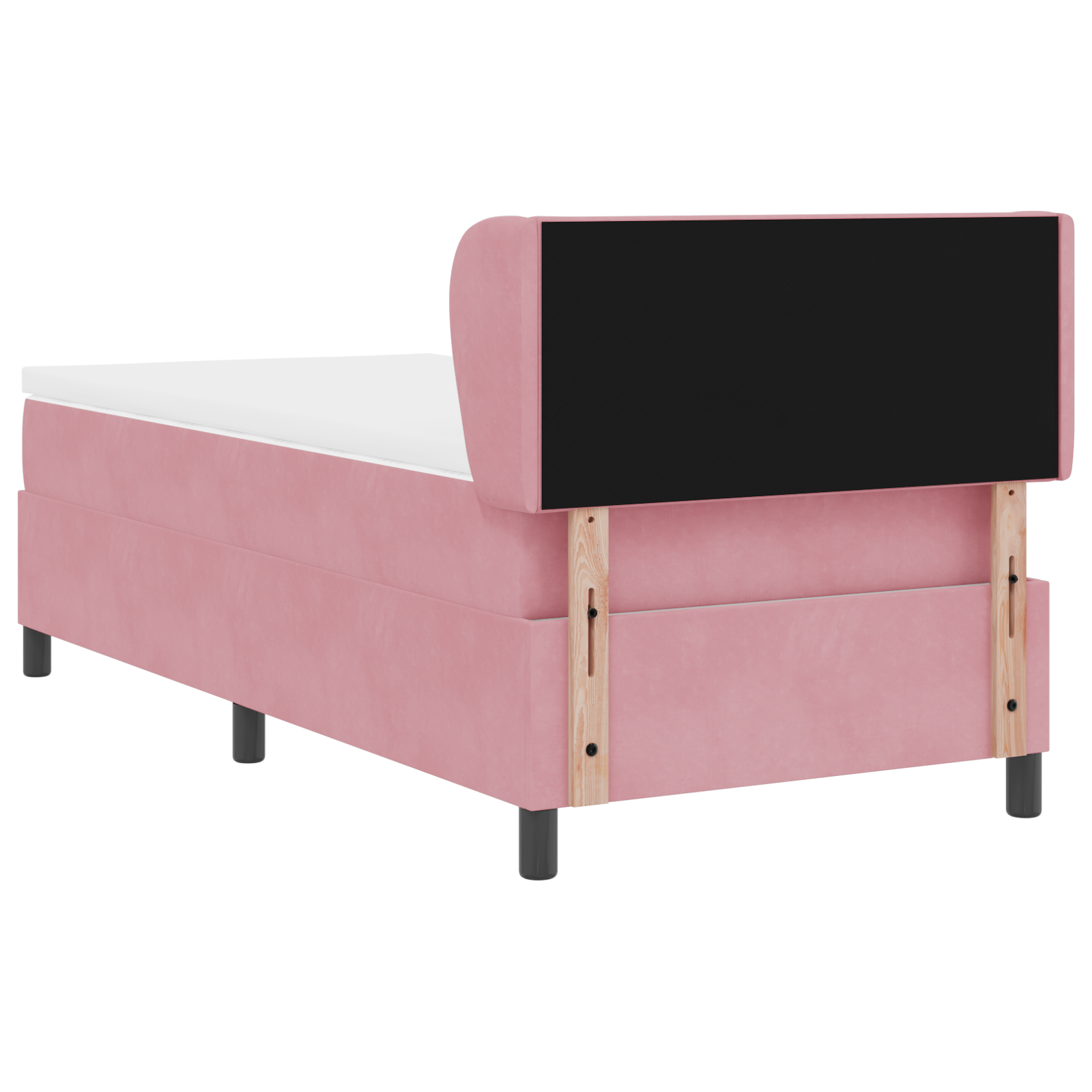 Box Spring Bed with Mattress in Pink, 90x190 cm, Velvet - Image 10
