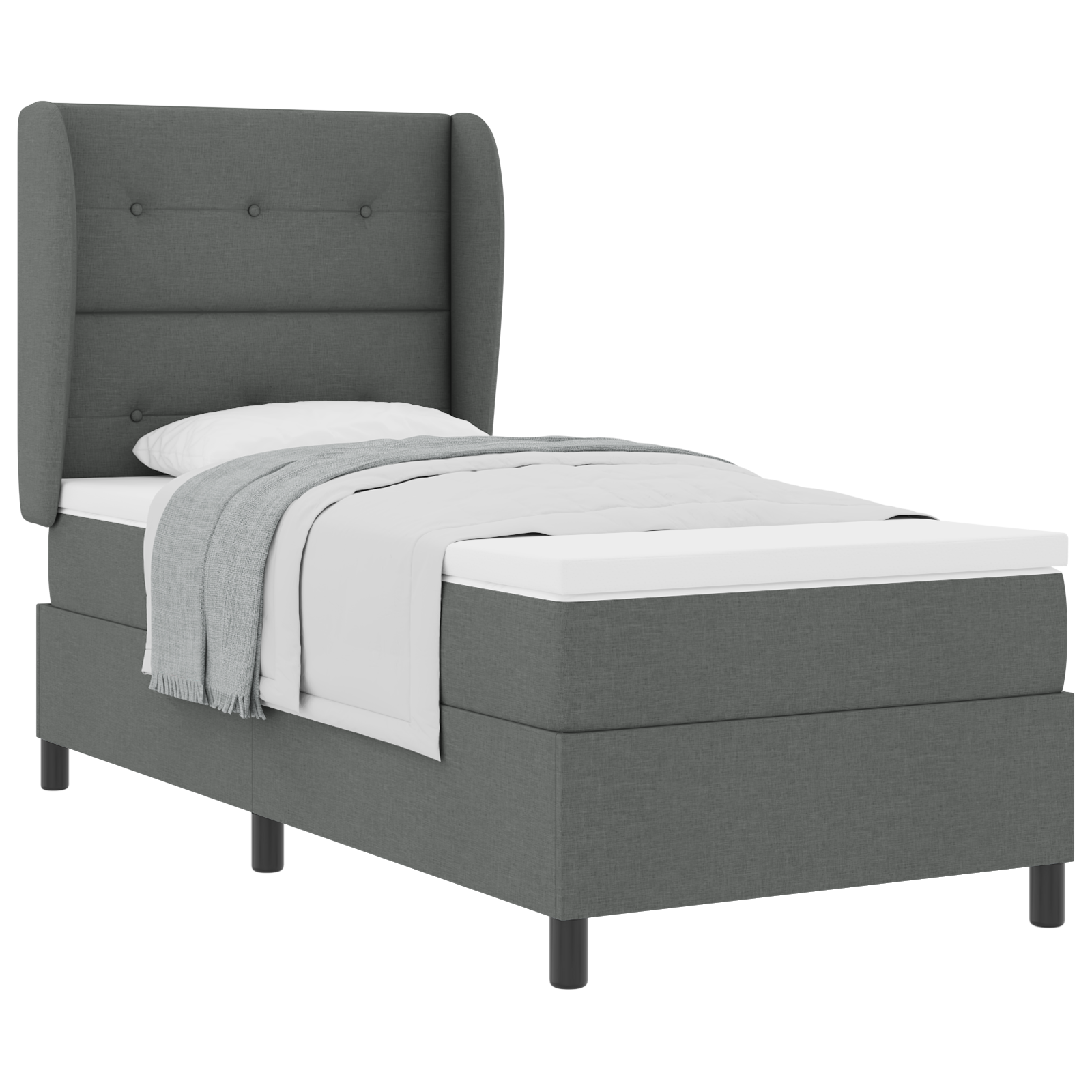 Thumbnail - vidaXL Boxspringbett mit Matratze in Dunkelgrau 100 x 200 cm