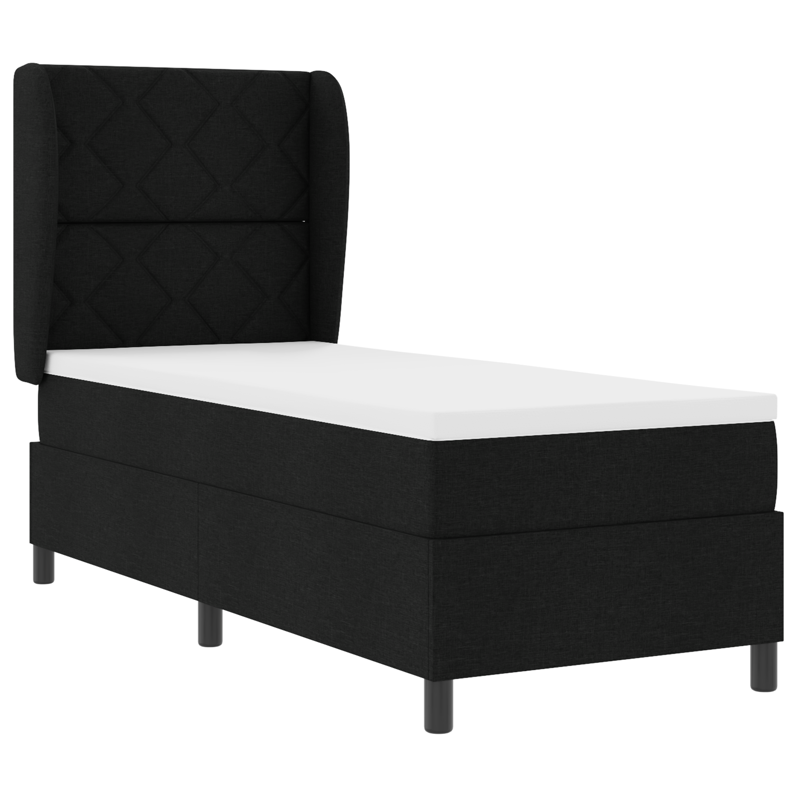 Thumbnail - vidaXL Boxspringbett mit Matratze – Schwarz – 80x200 cm – Stoff