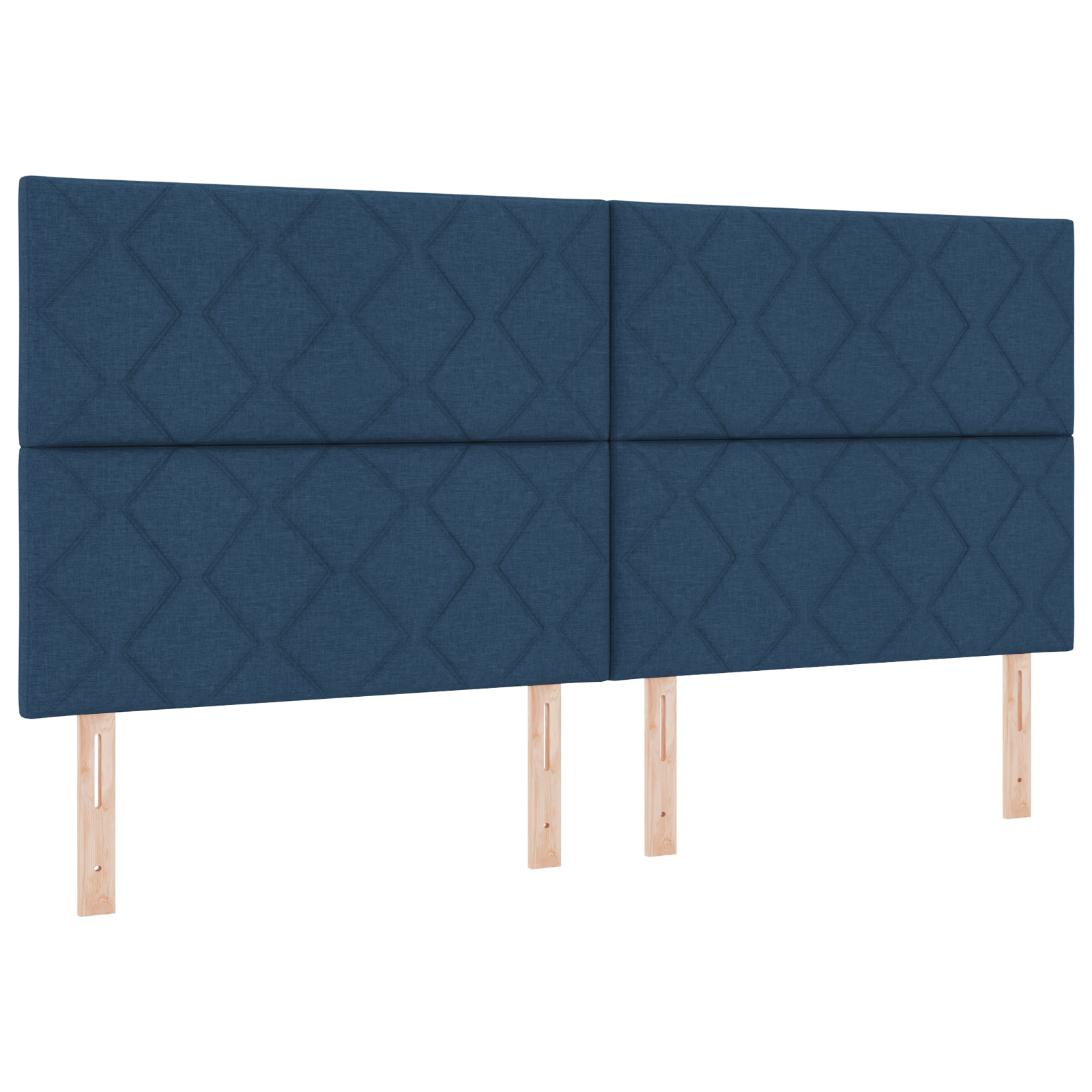 Box Spring Bed with Mattress - Blue, 200x200 cm, Fabric - Image 7