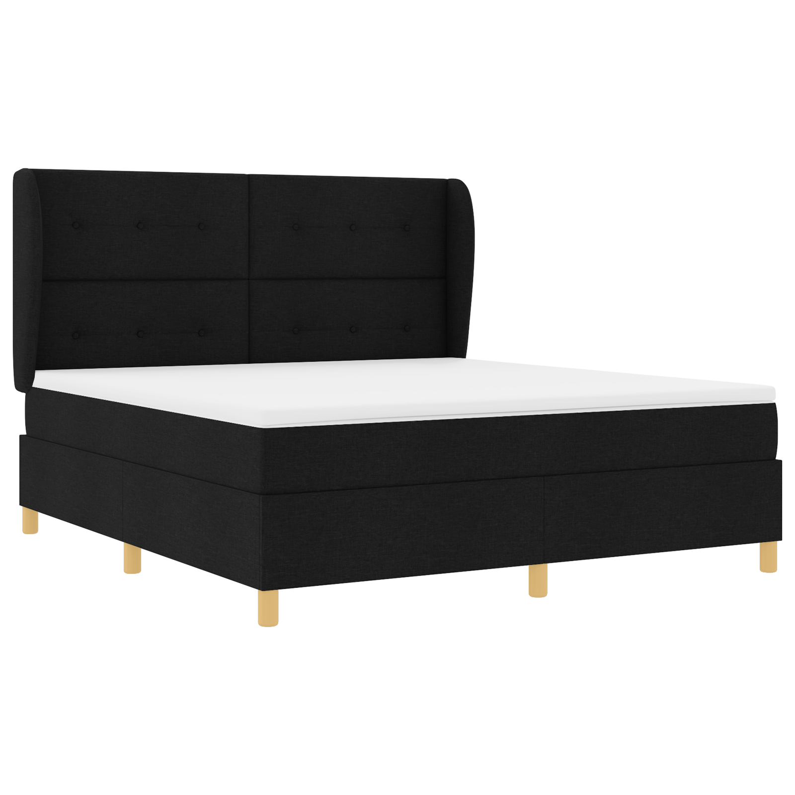 Box Spring Bed with Mattress Black 180x200 cm Fabric - Image 6