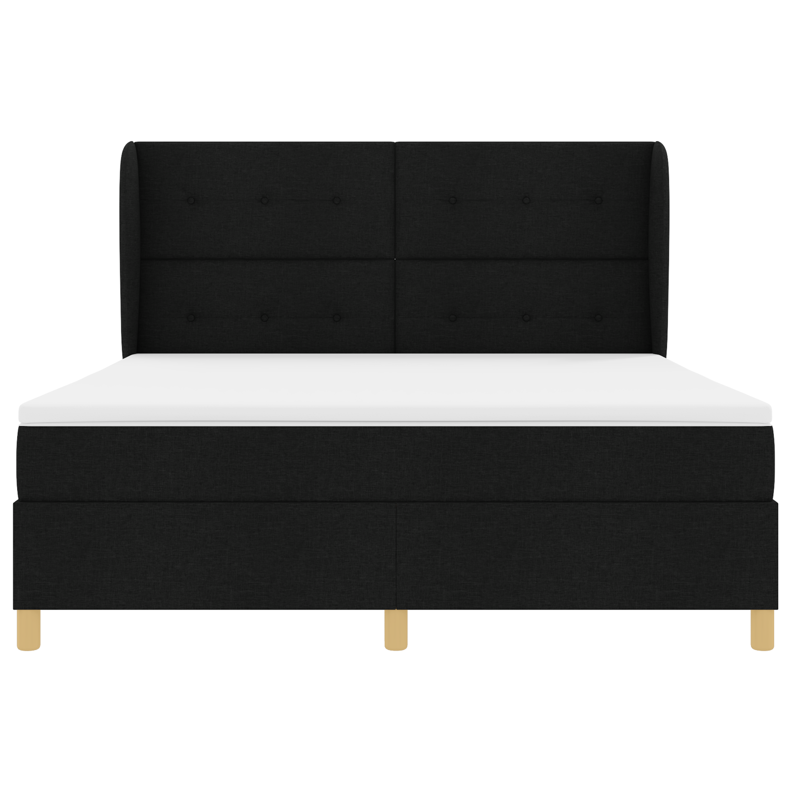 Box Spring Bed with Mattress Black 180x200 cm Fabric - Image 8
